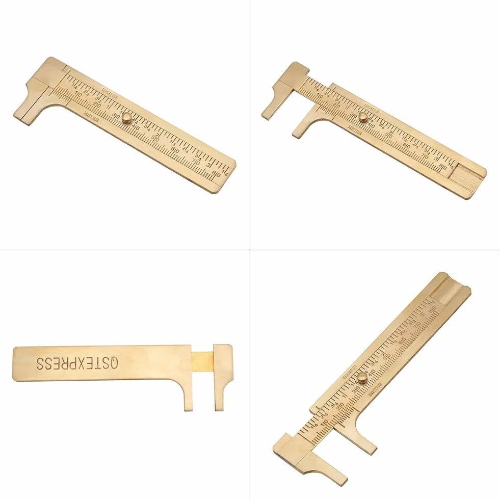 Suwmiarka Akozon Vernier z podwójną skalą mm/cale Mosiężne narzędzie pomiarowe (80 mm)