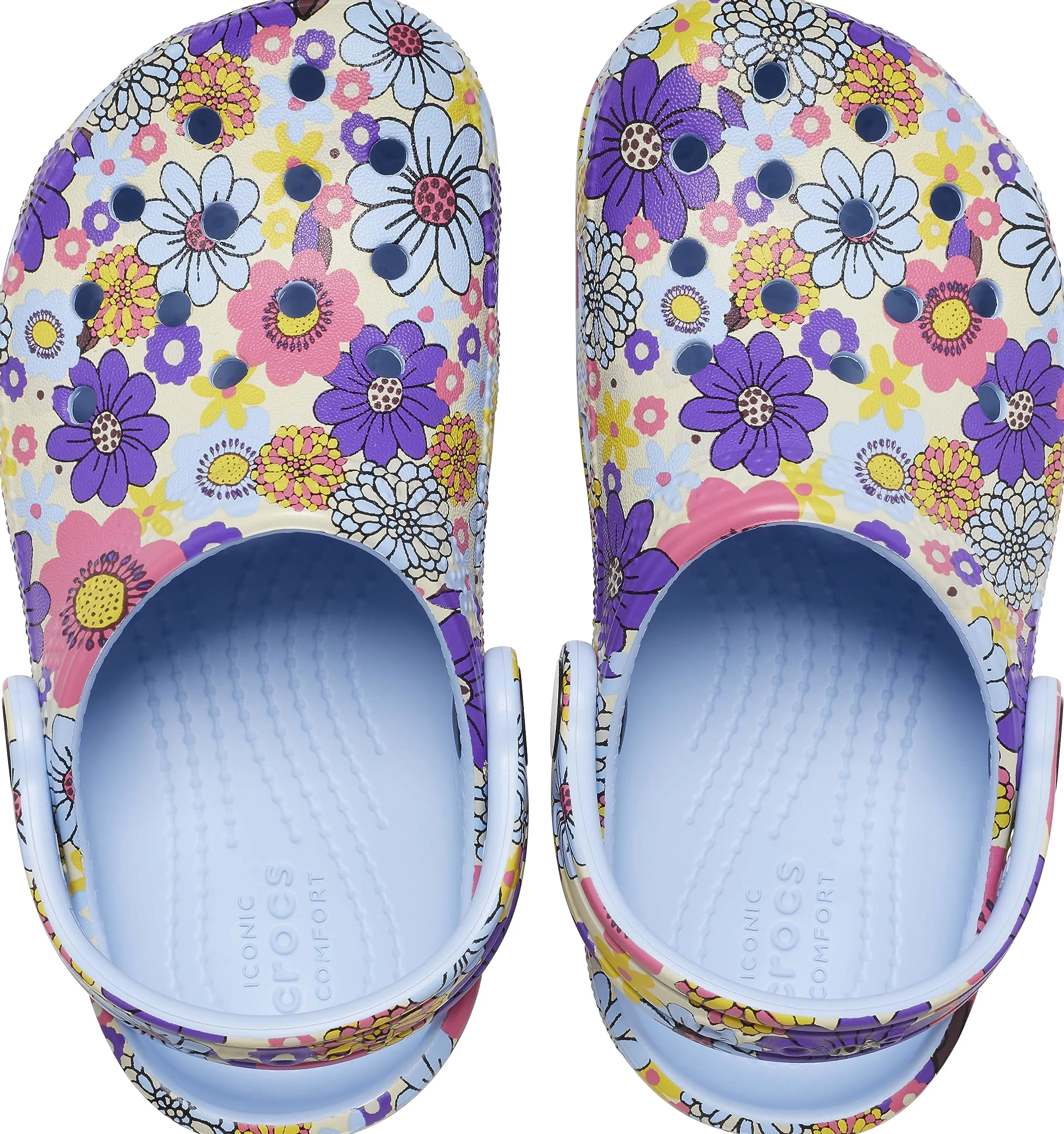 Crocs Klasyczne retro kwiatowe chodaki uniseks dla dzieci niebieski kalcyt/wielokolorowy