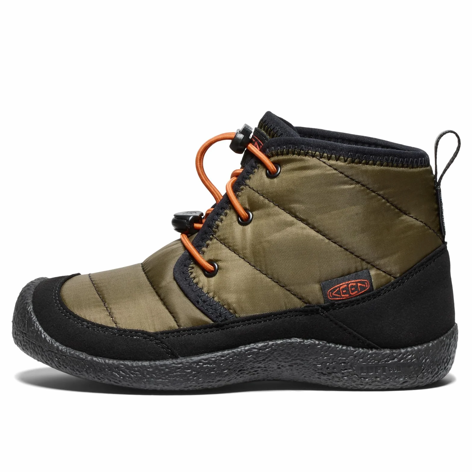 KEEN Howser 2 Chukka wodoodporne buty dziecięce, Ciemny oliwkowy złoty płomień, 37 EU