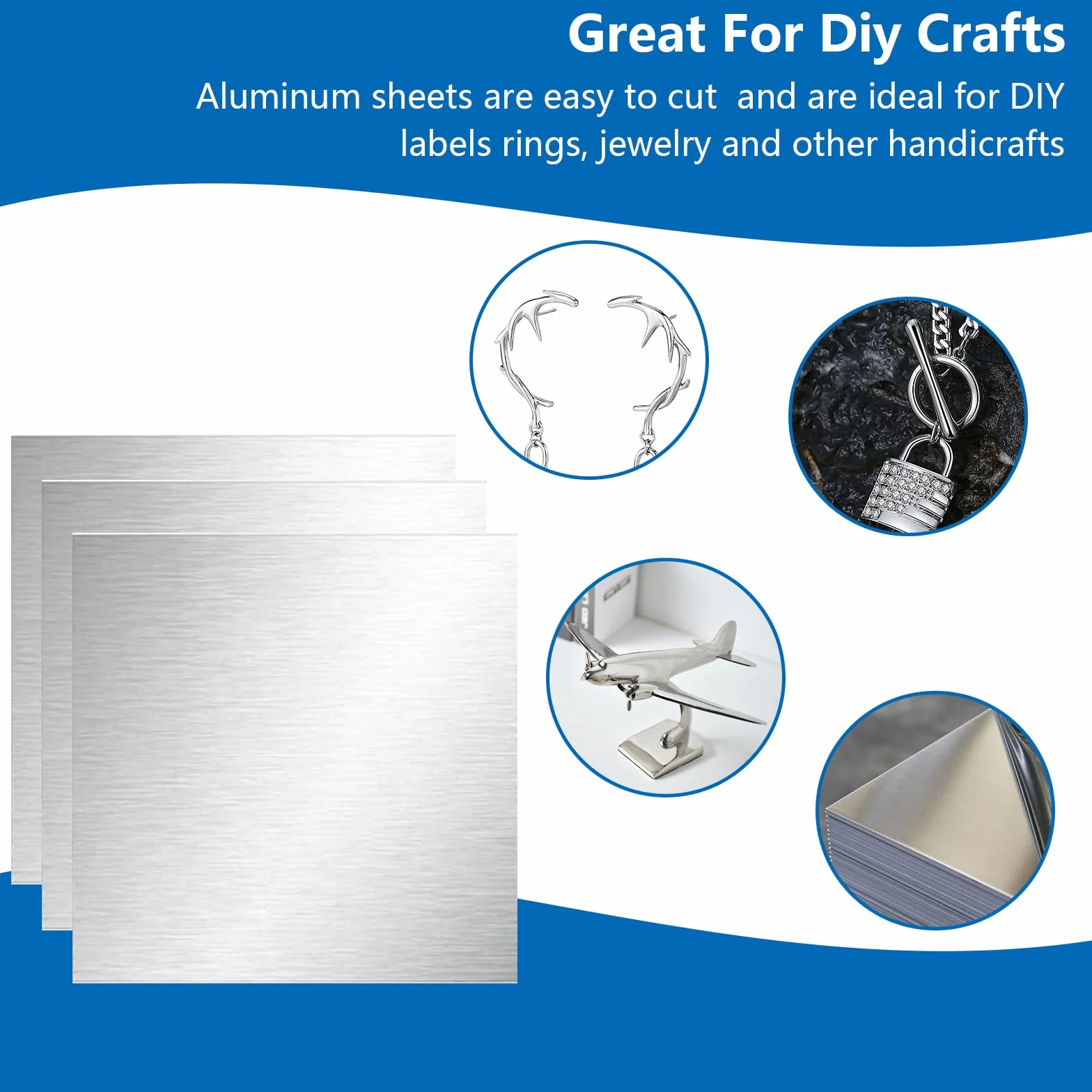16 sztuk płyt aluminiowych 0,5 mm, płyty aluminiowe 15 x 15 cm, blacha aluminiowa, srebrna płyta metalowa z folią ochronną, płytka do ćwiczeń modelarstwa, budowy targów
