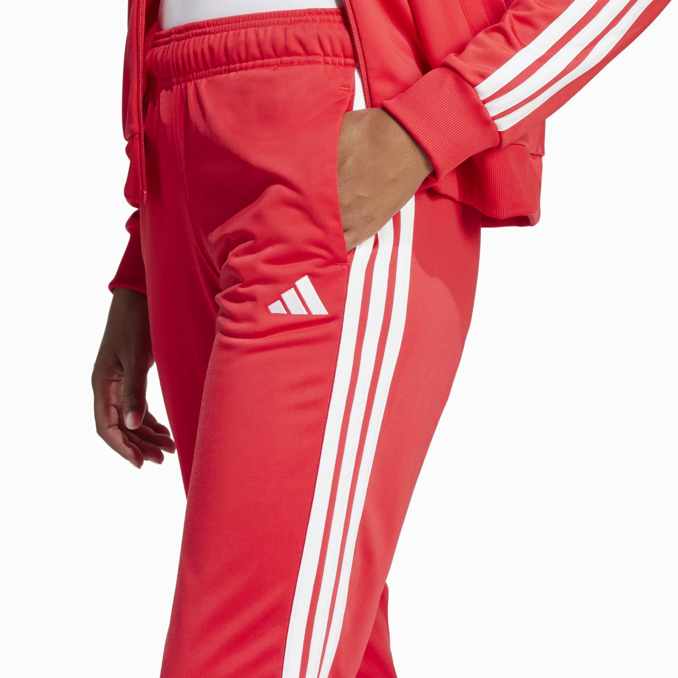 adidas Kobiety ESSENTIALS 3-STRIPES TRACKSUIT, pure ruby/white, L