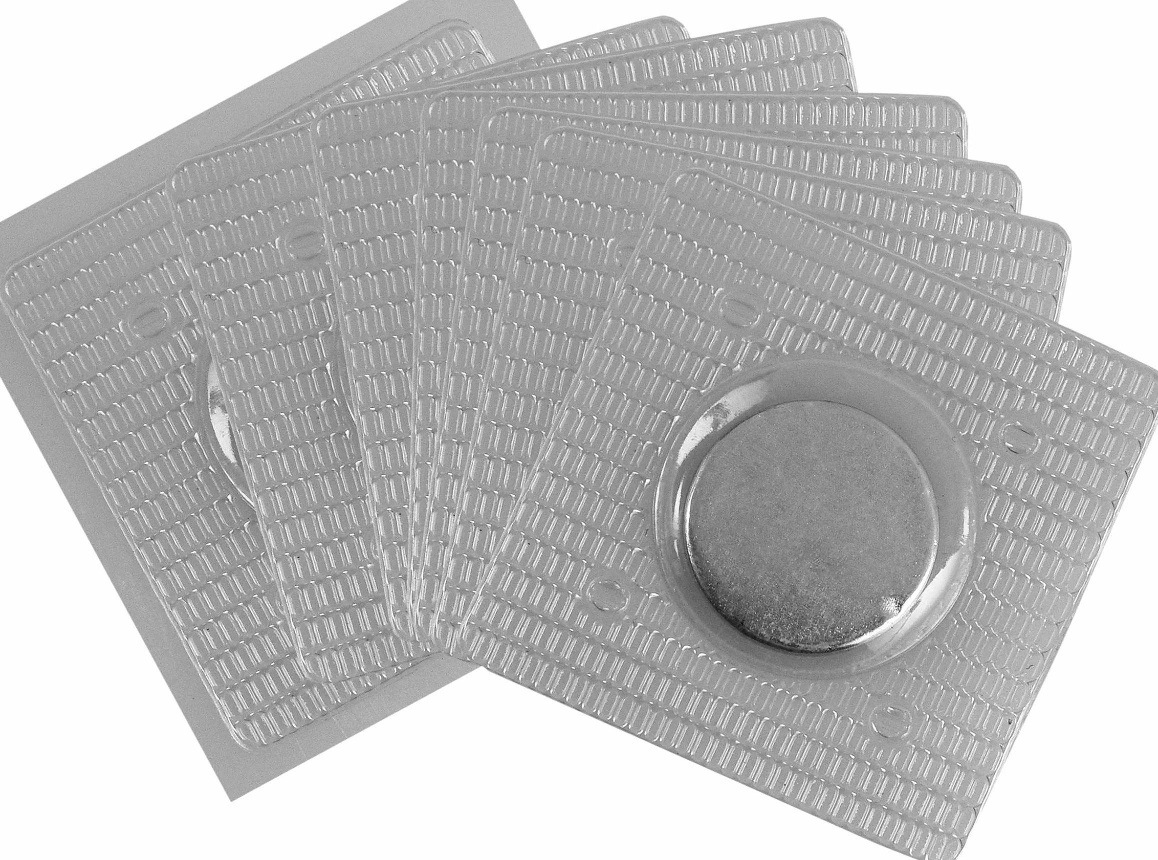 Connex Magnes neodymowy do krążków Ø 18 mm - 8 sztuk w praktycznym zestawie do naszywania - bardzo duża siła przyczepności 1,9 kg - do domu i warsztatu/Powermagnet/mini magnes / DY7100036, srebrny