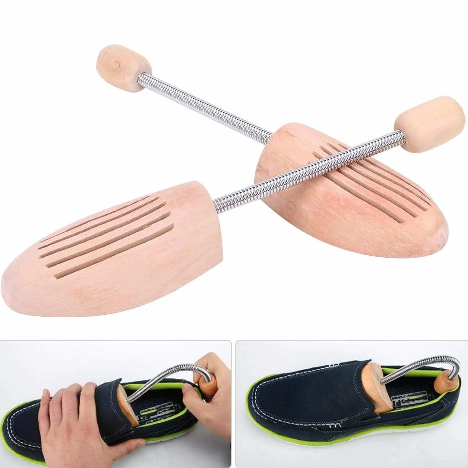 2 szt. drewniane buty drzewo nosze do butów sprężynowe antydeformacyjne rozszerzające buty drzewo modelujące buty dla mężczyzn kobiet