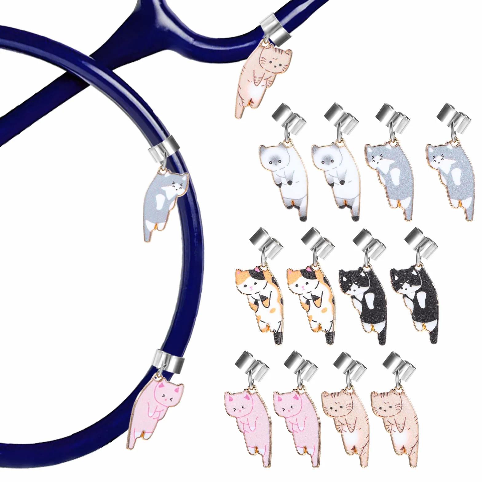 Gjinxi Zawieszka do stetoskopu dla kota, dla pielęgniarki, uroczy, regulowany, stetoskop, akcesoria, pasuje do MDF Littmann, prezent dla lekarza, pielęgniarki, studentów pielęgniarstwa, ukończenia