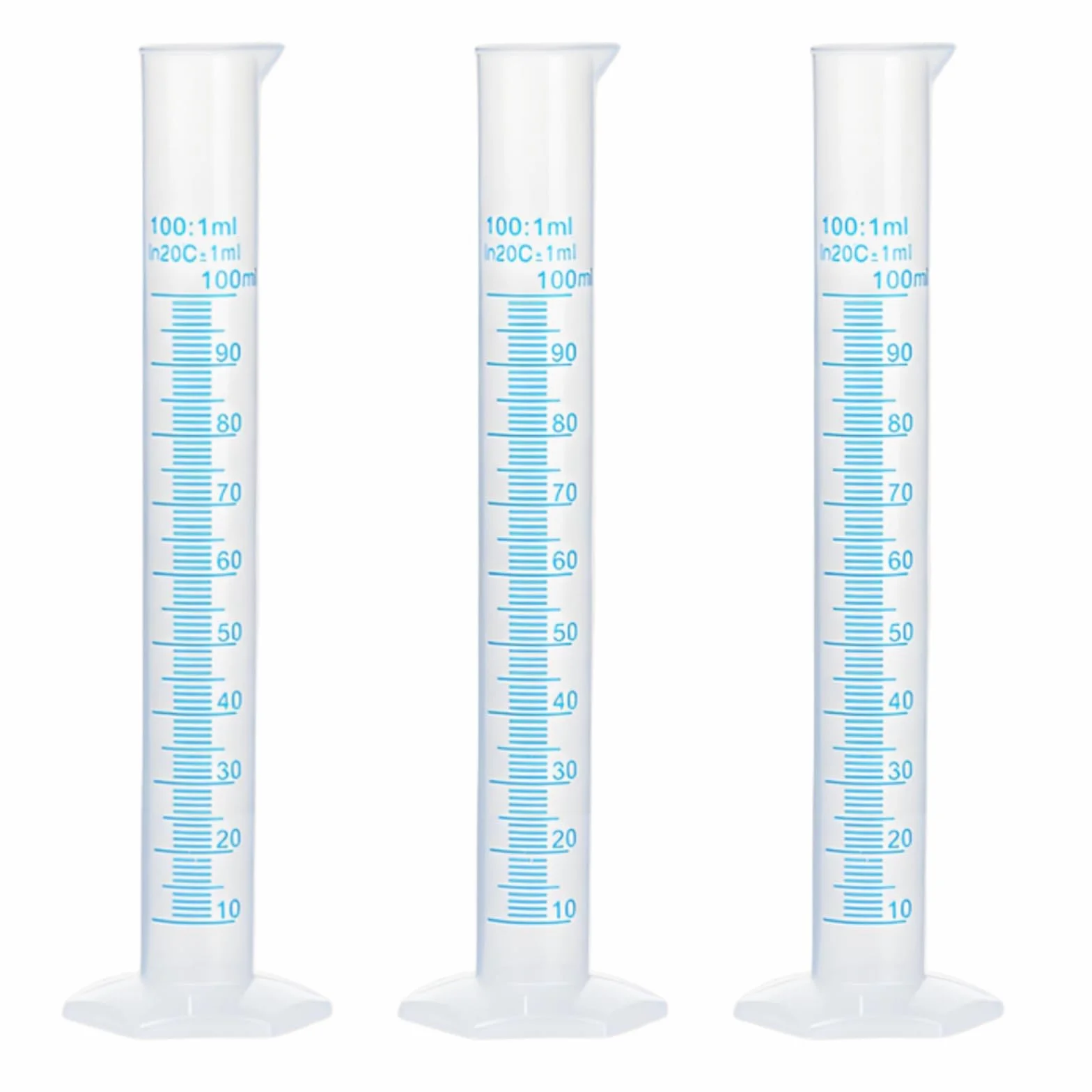 Przezroczysty cylinder miarowy 100 ml, narzędzie do pomiaru płynów, probówka laboratoryjna