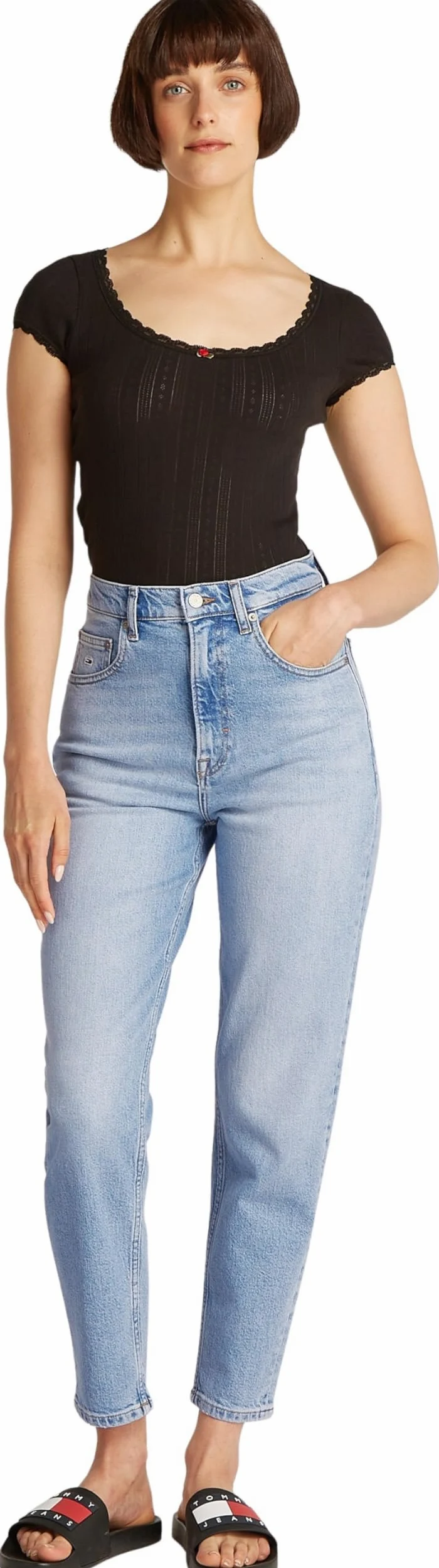 Tommy Jeans Mom Jean Uh Tpr Bi0112 Dw0dw20041 - Stożkowy Kobiety