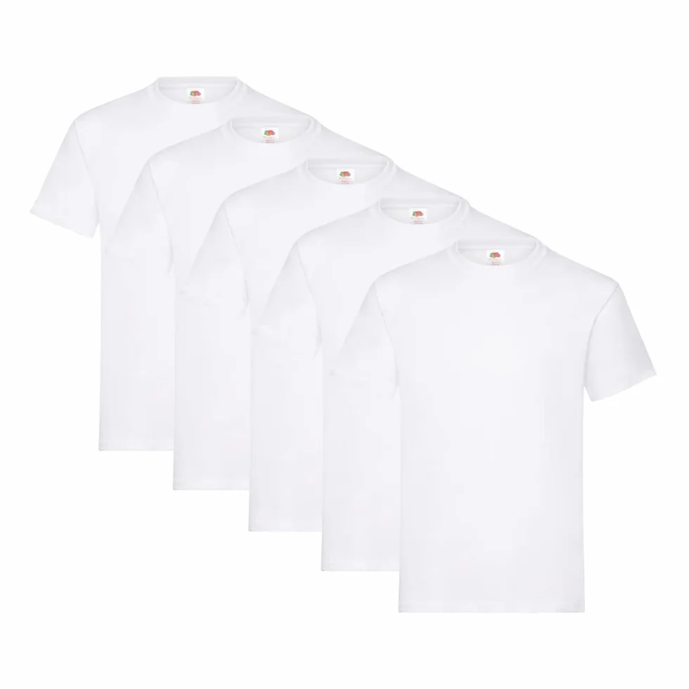 Fruit of the Loom T-shirt Mężczyźni Heavy Cotton Tee Shirt 5 pack (5 w zestawie)