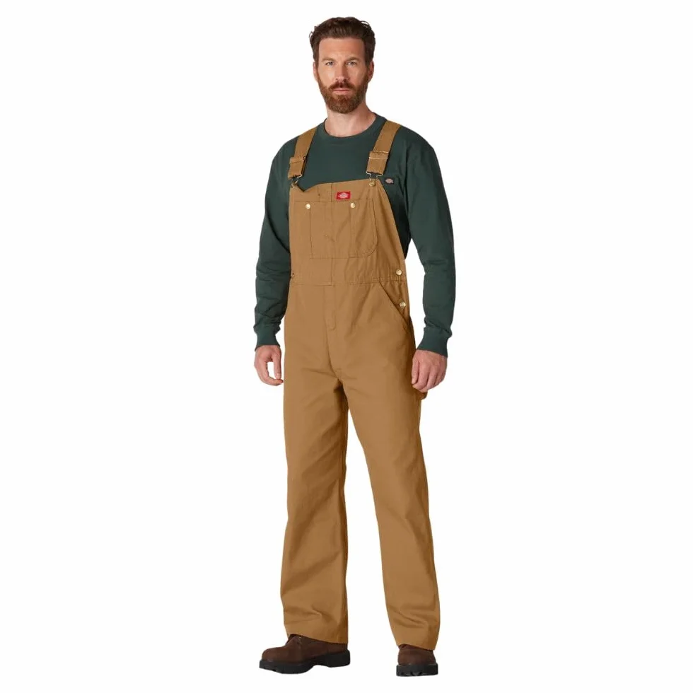 Dickies Męskie kombinezony robocze na szelkach, brązowe (spłukany brąz), 30 W 32 L UK