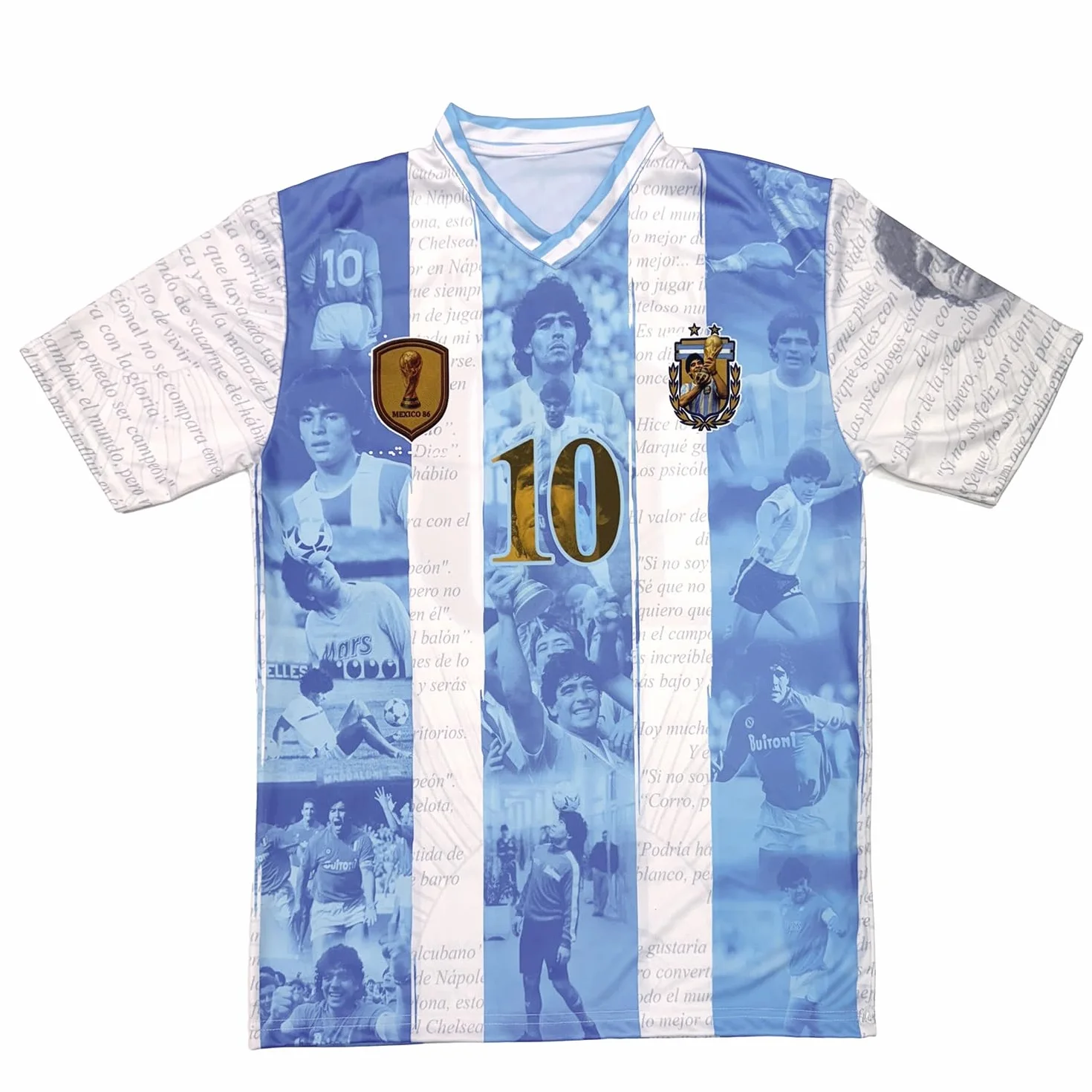 Soul up Koszulka piłkarska Diego Armando Maradona - El Pibe de Oro. Oficjalna replika, Argentyńska koszulka piłkarska dla chłopców i dorosłych