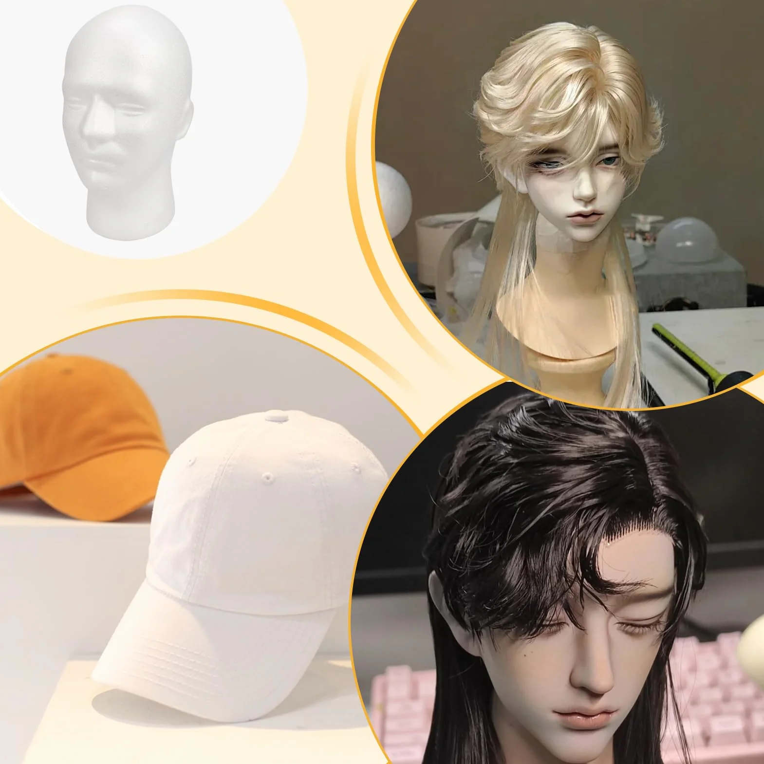 Wig Mannequin Head, Mannequin Head Stand, Hat Display Head, Male Head Stand, Wig Head Foam, Display Head Mold, Wig Display Stand, Male Hat Display, Foam Hat Display, Male Wig Display, Hat Mold Display