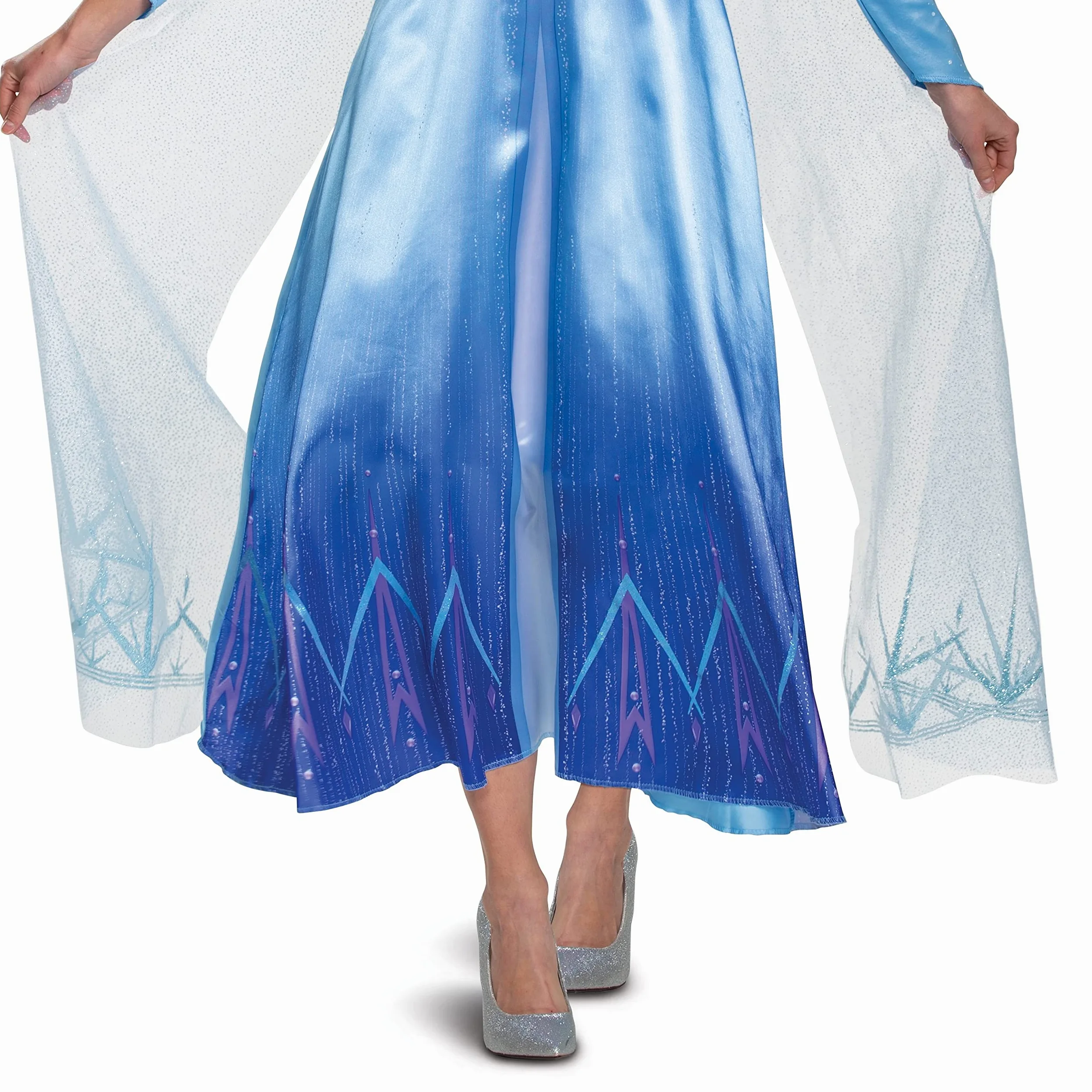 Disguise Damski kostium Disney Elsa Frozen 2 Deluxe dla dorosłych, niebieski, mały