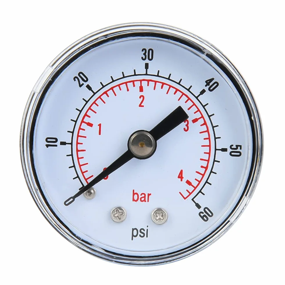 Manometr Wody Manometr Powietrza 10 Bar Manometr 1/8 "BSPT Gwint do Wody do Powietrza do Oleju(0-60psi,0-4bar)