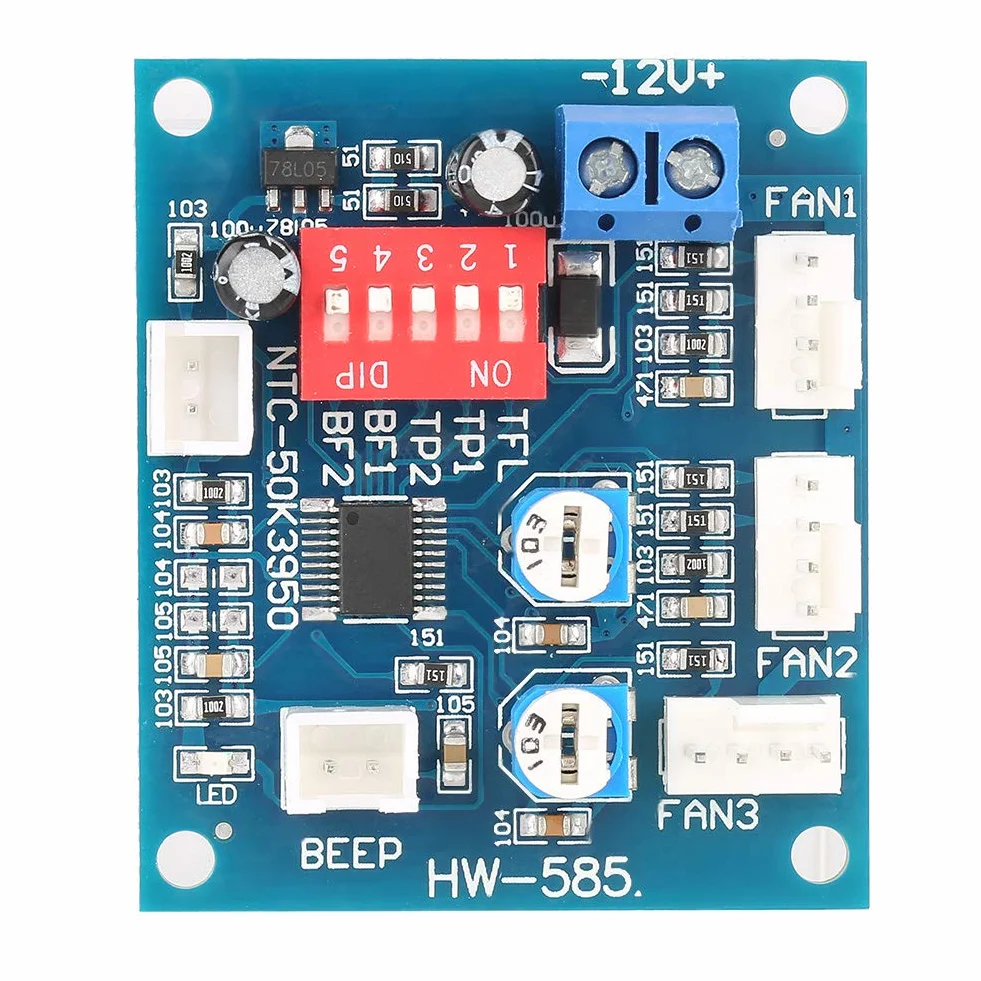 Regulator prędkości, czteroprzewodowy termostat DC 12 V Wentylator PWM Moduł regulatora prędkości do sondy PC Buzzle, kontroler wentylatora