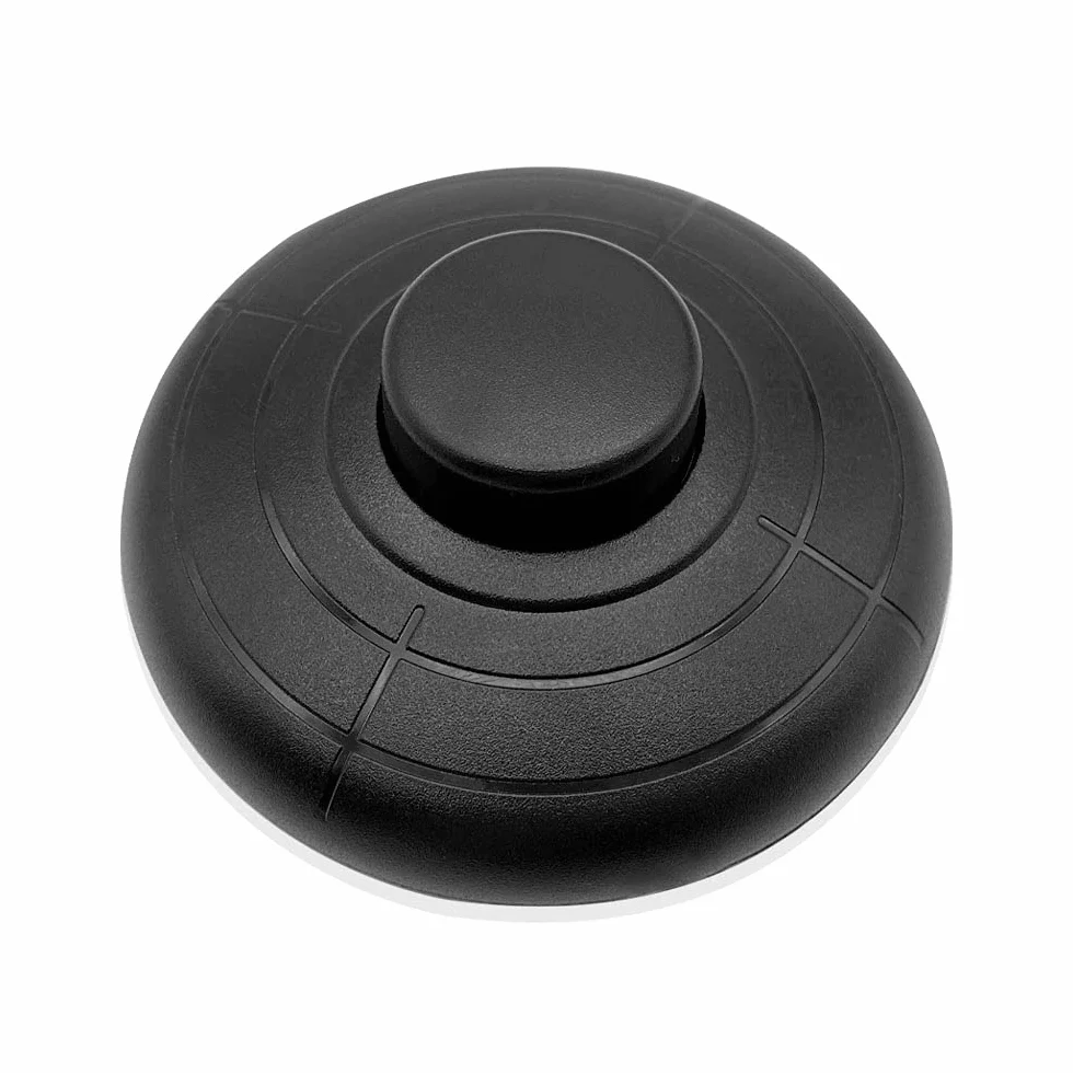 Przełącznik nożny o średnicy 70 mm, okrągły, 250 V/2 A, czarny, okrągły kabel, przełącznik nożny do lampa, lamp stojących, kuchennych lub innych, 1 sztuka