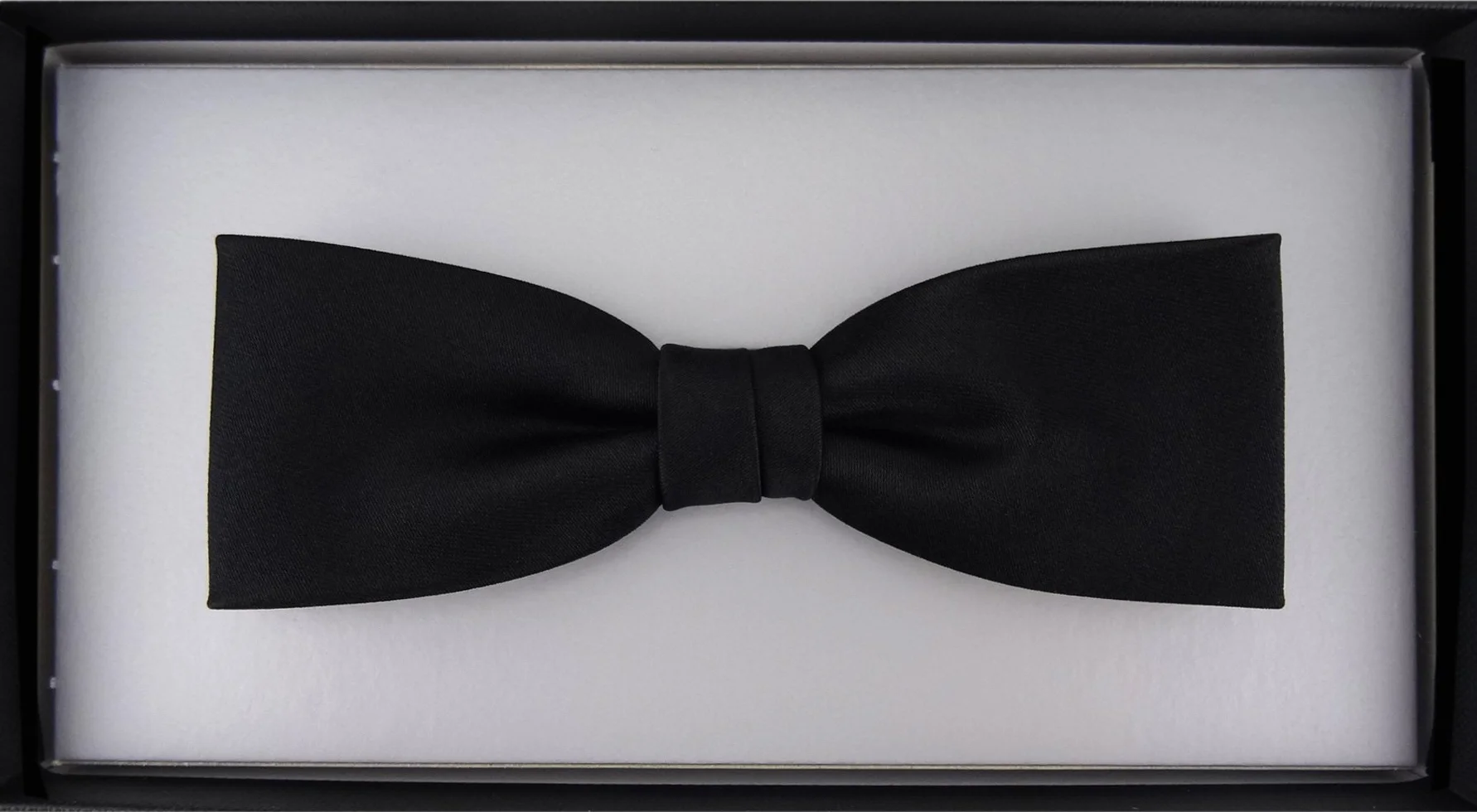 TigerTie zawiązana wąska muszka jednokolorowa + pudełko, czarny, Fliegengröße: ca. 11 cm x 3,5 cm