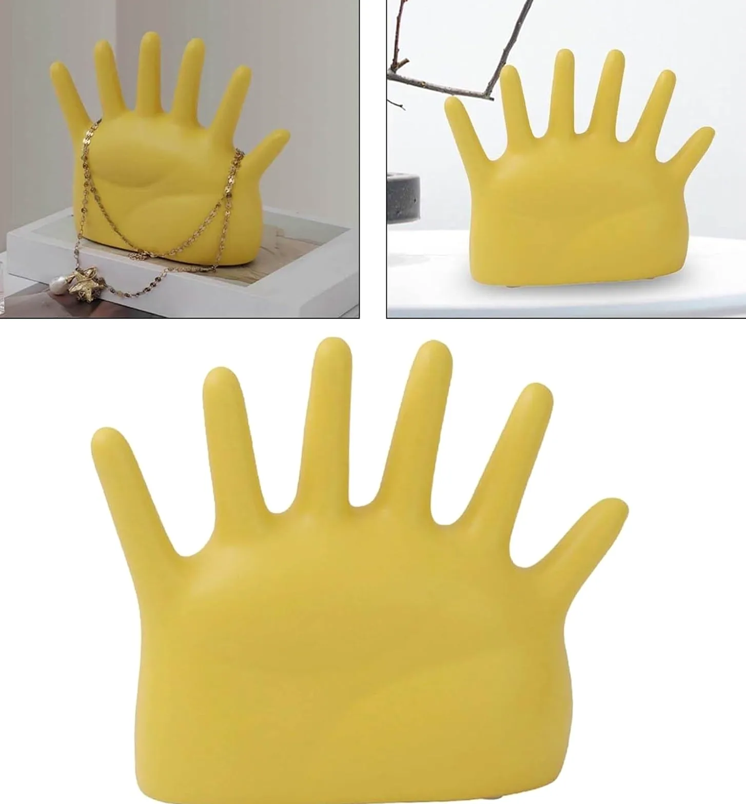 Stojak na Biżuterię do Salonu Stojak Na Biżuterię, Stojak Na Bransoletki, Ceramiczny Ozdobny Stojak Na Pierścienie, Stojak na Biżuterię Lekki(Yellow)