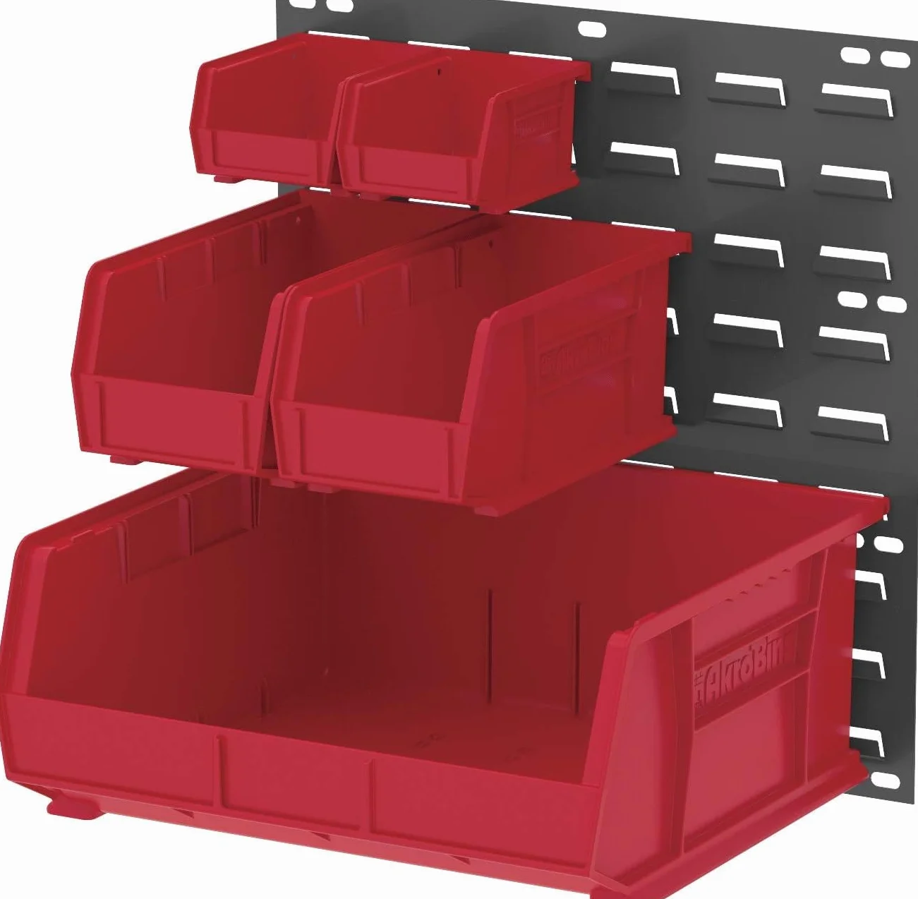 Akro-Mils 30230 AkroBins Plastic Storage Bins, Space-Saving Stackable Bins for Garage, Pantry, Craft Organization, 11-" x 5-" x 5-", Red, 12-Pack