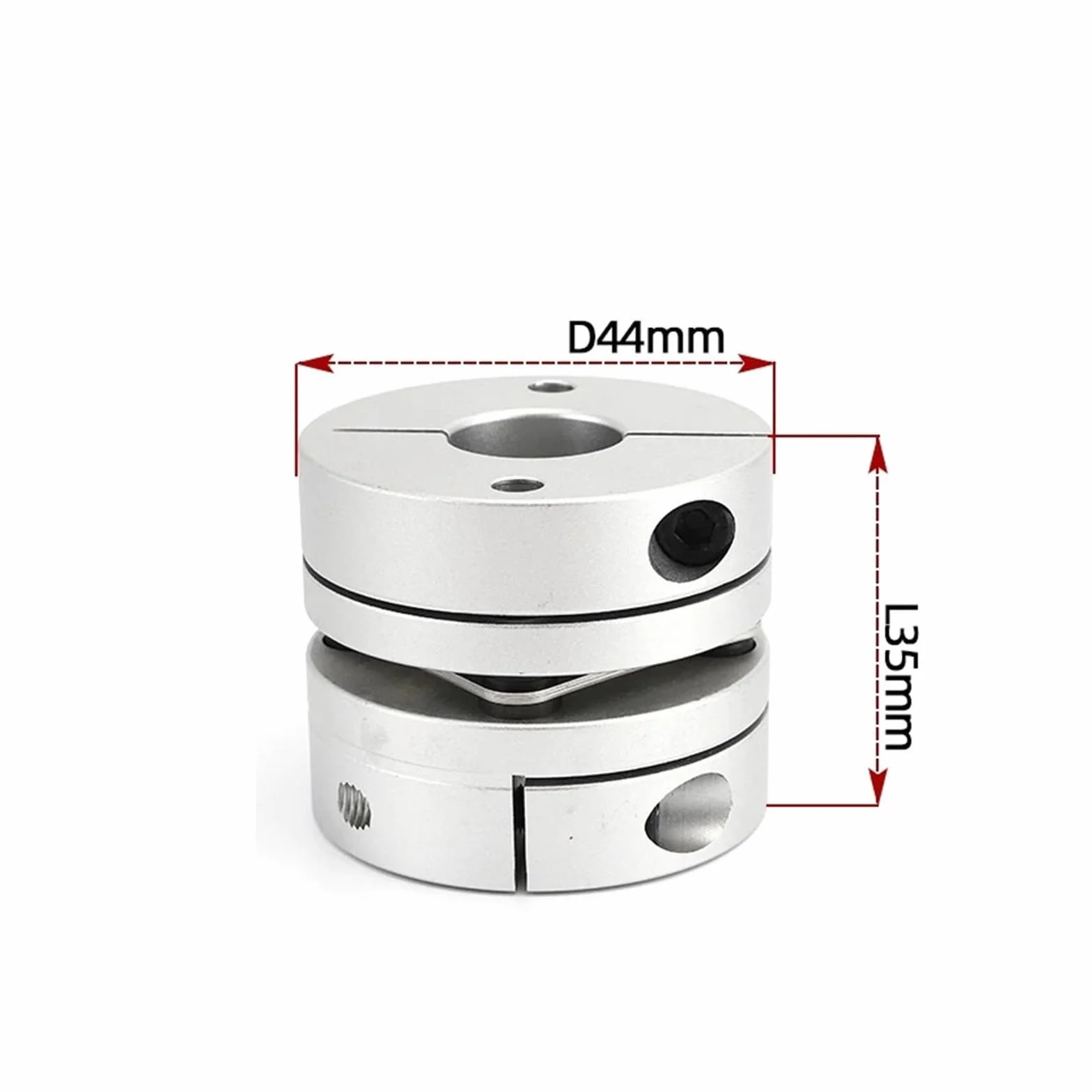 D44L35 Stop aluminium Pojedyncze sprzęgło membranowe Elastyczne złącze D44mm L35mm Śruba kulowa Step Servo Enkoder (8x9mm)