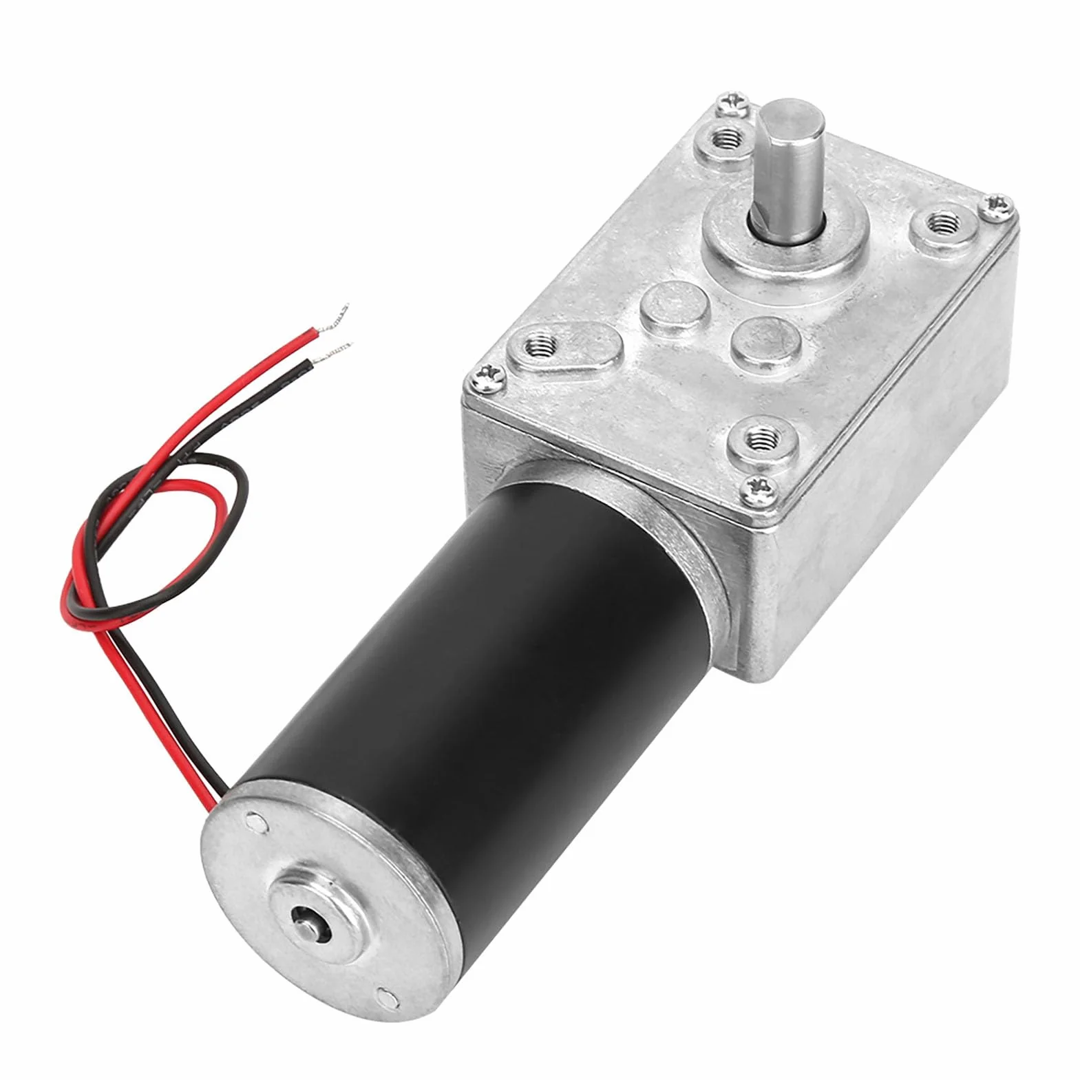 Silnik elektryczny 12V 50 RPM z przekładnią ślimakową, wysoki moment obrotowy, 8mm wał dwustronny, zmniejszona prędkość obrotowa