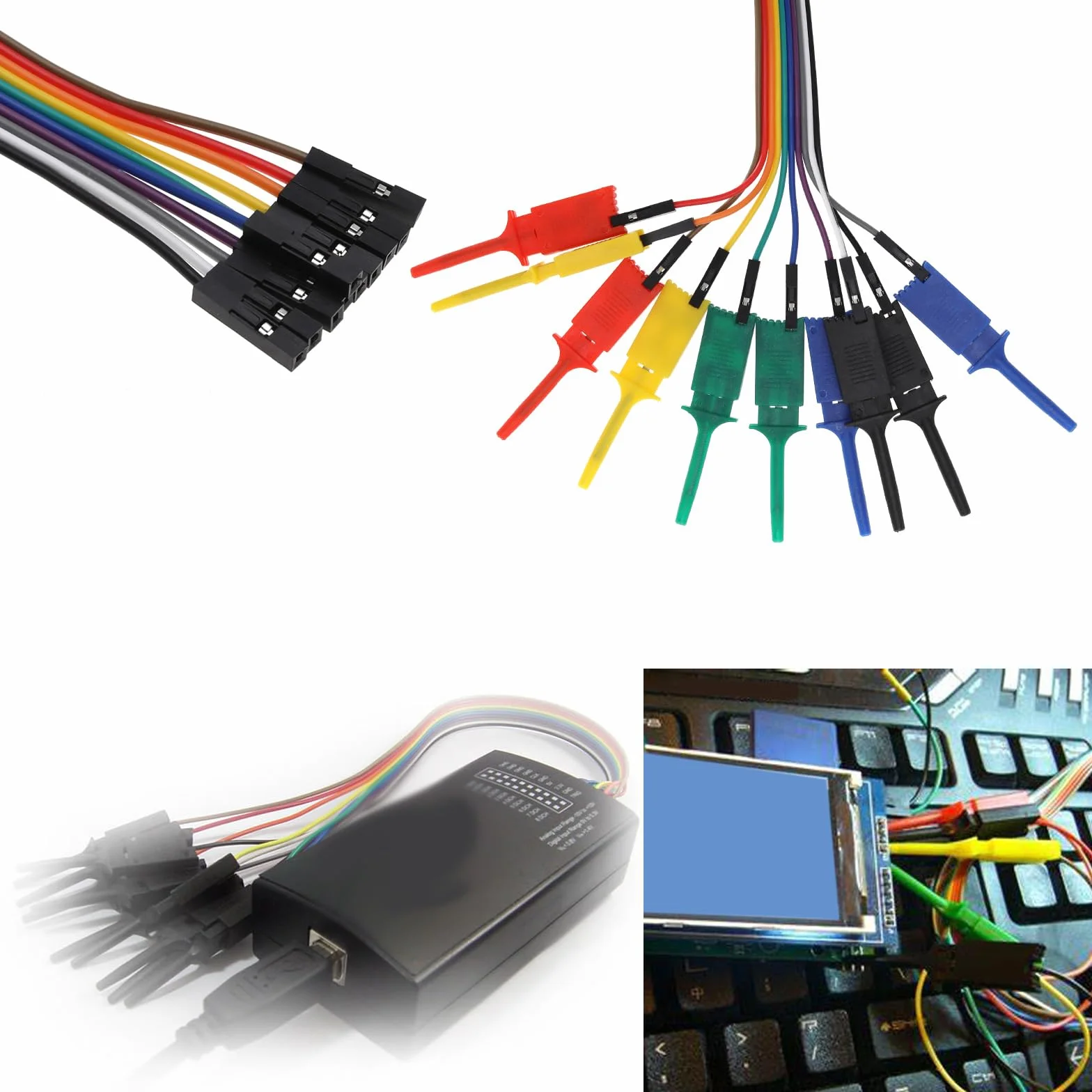 Create idea 10 szt. Analizator logiczny hak testowy zacisk chwytak przewody rozruchowe i styki interfejsu SOIC IC hak testowy zacisk zworka do precyzyjnego testowania obwodów / testowania zasilania
