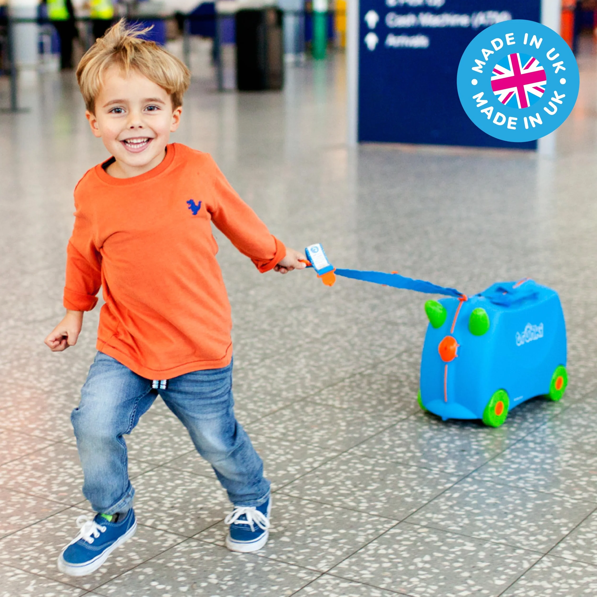 Trunki Collection Terrance Walizka Dziecięca 46 x 20.5 x 31 cm Niebieski Zielony