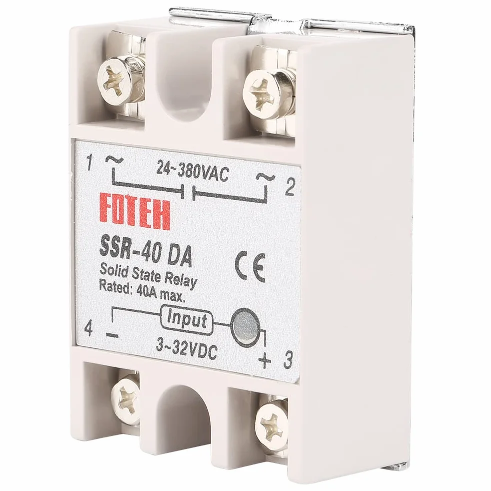 Akozon AUTO jednofazowy moduł przekaźnika statycznego DC-AC SSR-40DA 25A + przekaźnik półprzewodnikowy 5V 220V