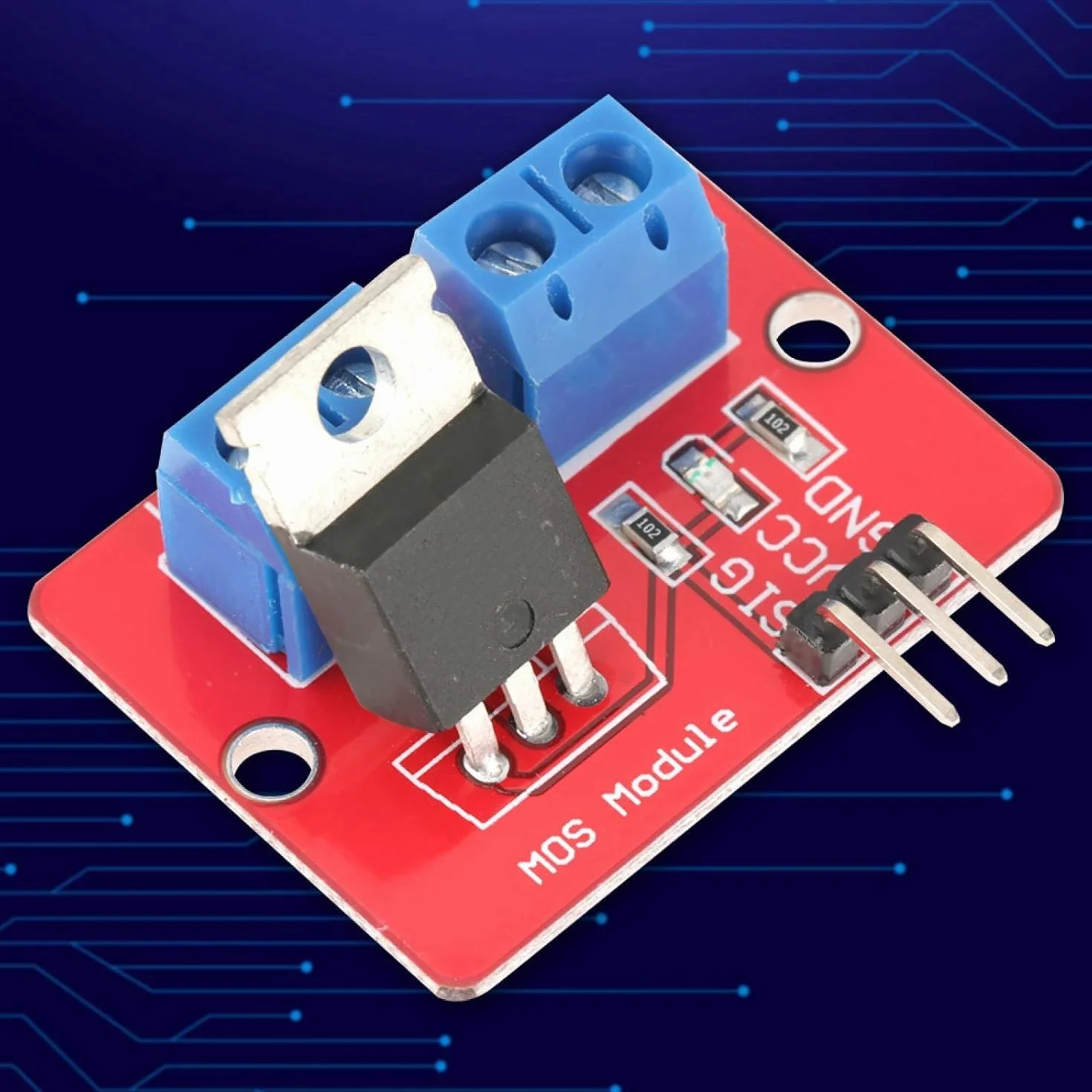 Sterownik IRF520 - 5 szt. 3,3 V/5 V IRF520 MOSFET Moduły sterownika PWM wyjście tablice napędowe wyjście 0-24 V
