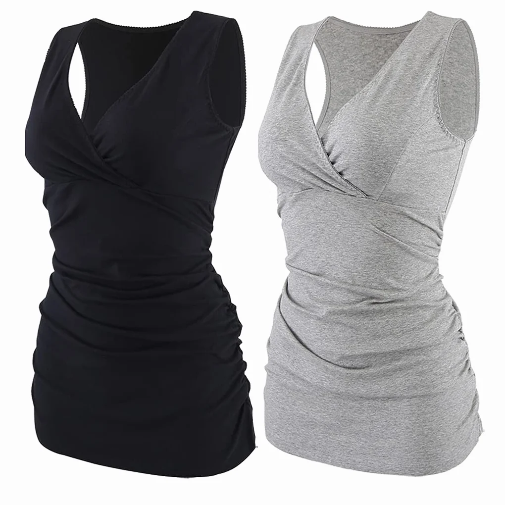 COLOMI Cichy Tank Top bez rękawów Piżama Top, Kaptur do karmienia piersią