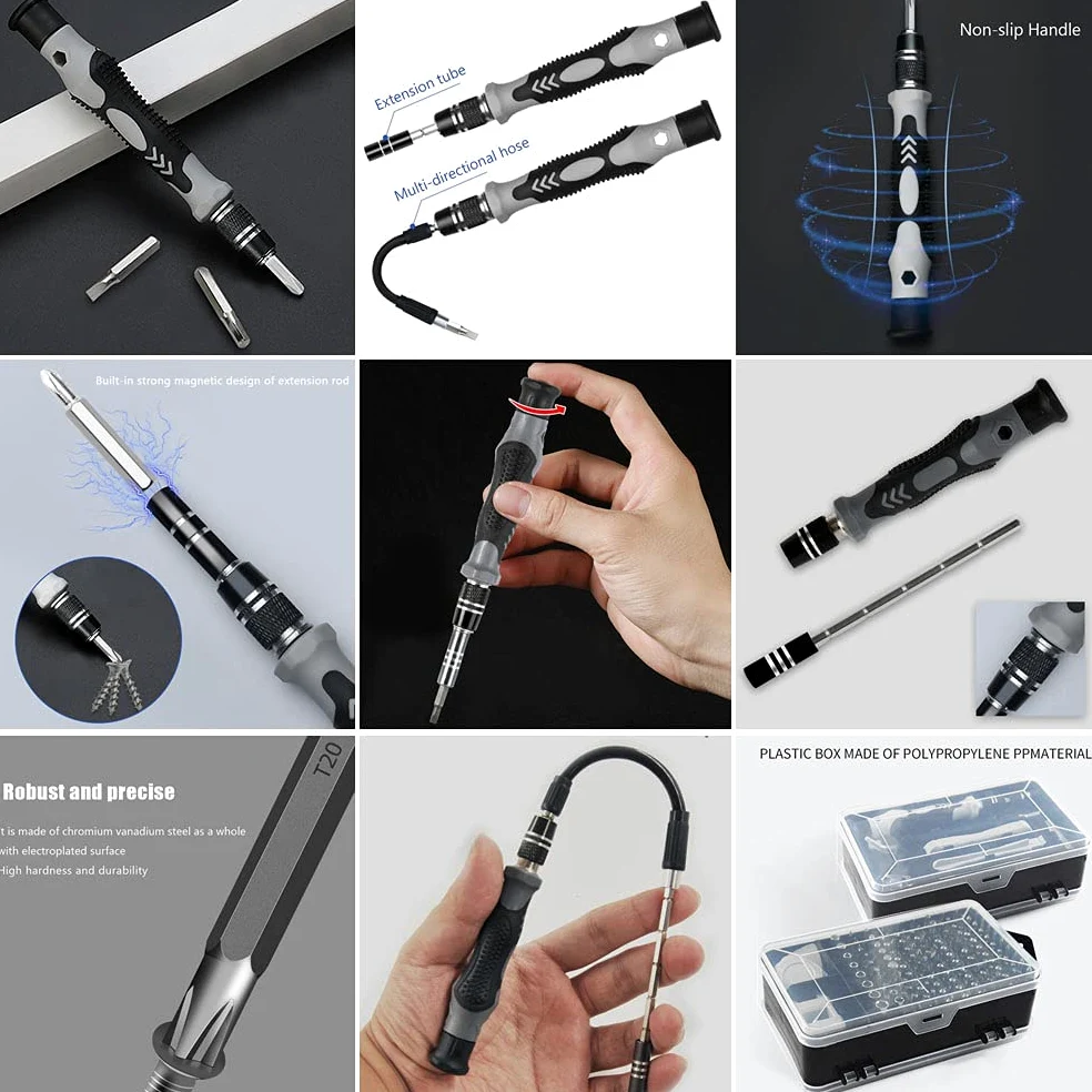 Zestaw precyzyjnych śrubokrętów magnetycznych - Mini 115 w 1 Profesjonalne zestawy narzędzi śrubokrętowych Zestaw naprawczy do telefonu, tabletu, komputera, zegarka, aparatu, urządzeń elektronicznyc