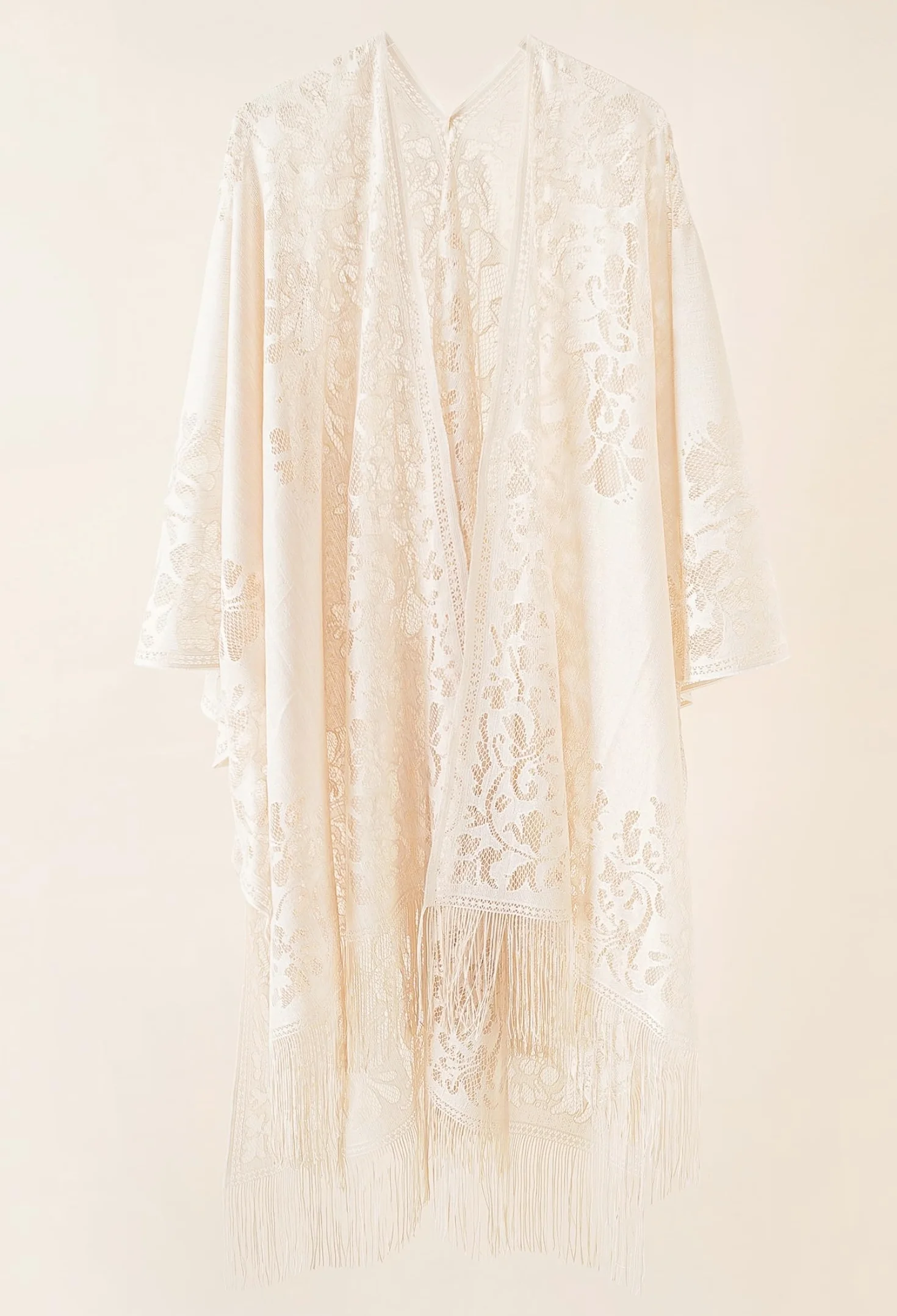 Seksowny Elegancki Koronkowy Kimono na Plażę dla Kobiet, Narzutka na Strój Kąpielowy, Okrycie na Wakacje, Basen, Plażę i Imprezę