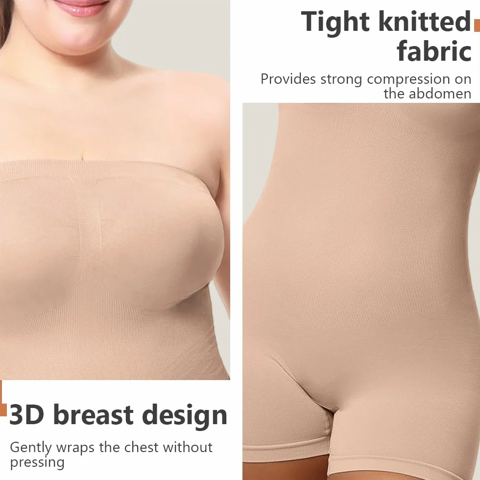 YUROUCIO Body damskie Shapewear bez ramiączek modelujące brzuch modelujące body tube odchudzające spodnie body modelujące brzuch kontrola brzucha pas bandeau kolumbijskie szorty bezszwowy gorset