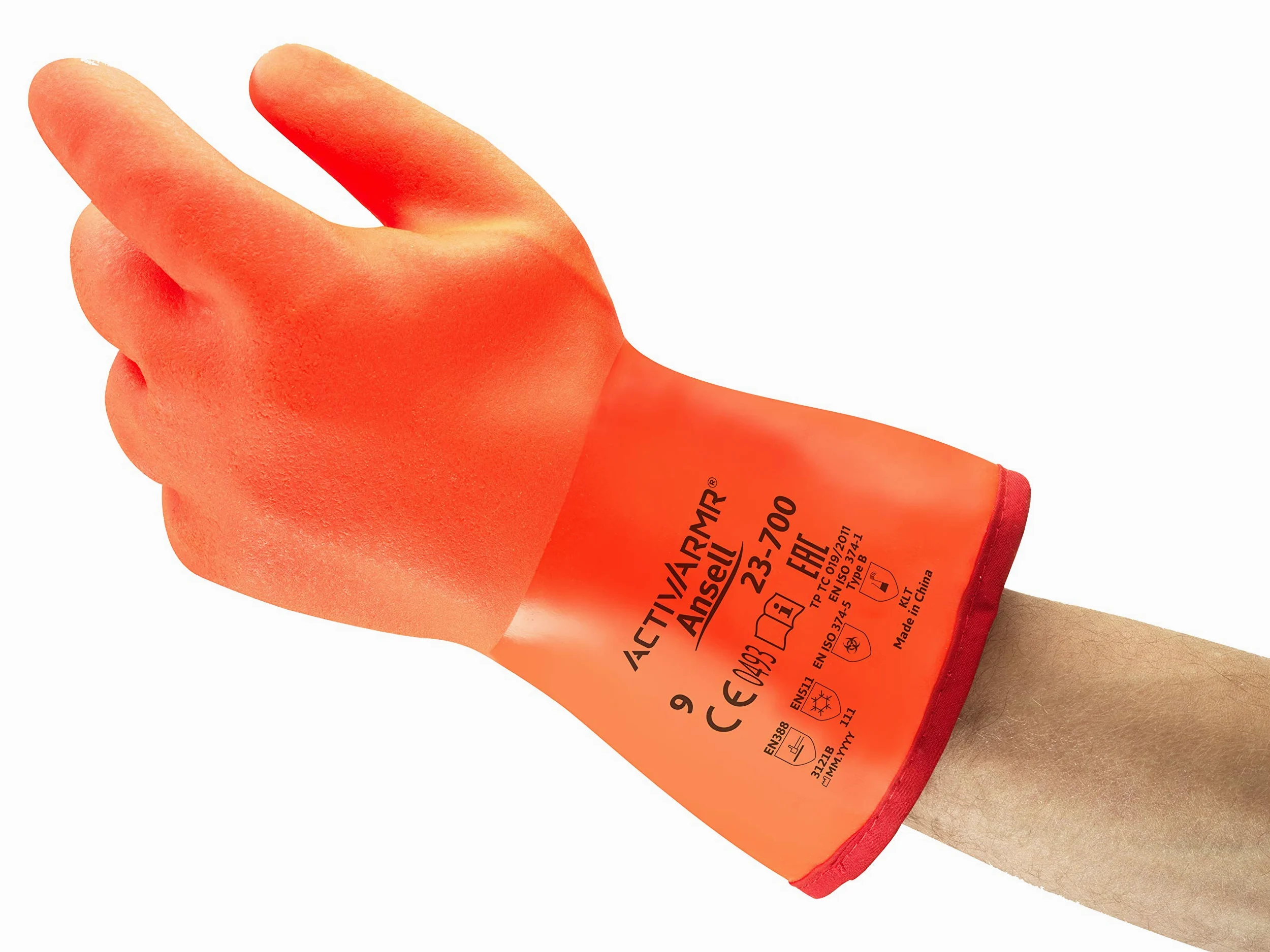ANSELL Polar Grip 23-700 Multi -Using Rękawice robocze, odporne na oleje i tłuszcze, ochrona mechaniczna, rękawiczka bezpieczeństwa kobiet, pomarańcza, rozmiar XL (6 par)