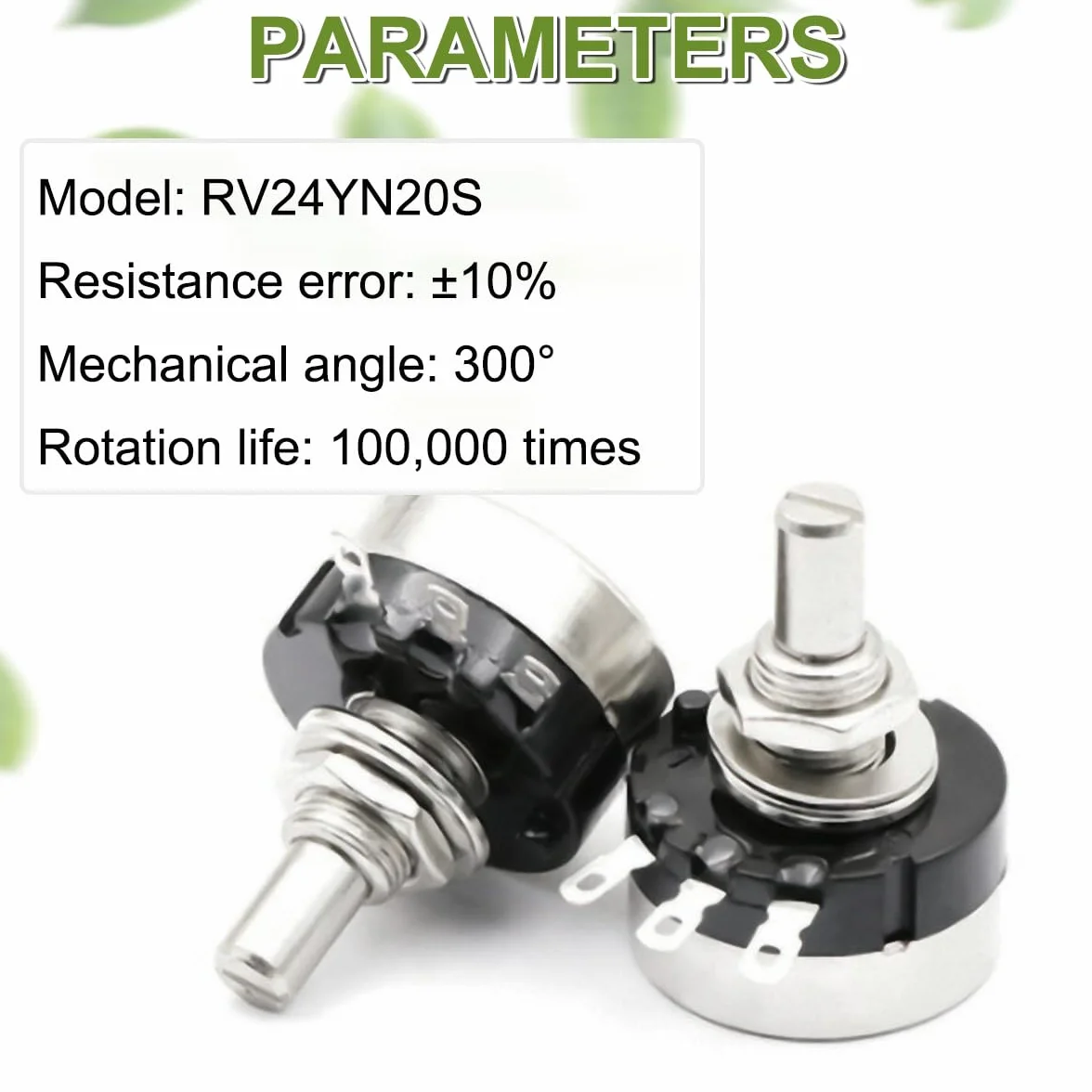RV24YN20S B103 10K Single Rotary Film Potencjometr Obrotowy - 2-pak z pokrętłem pokrętła, dokładny pomiar, do regulacji prędkości falownika