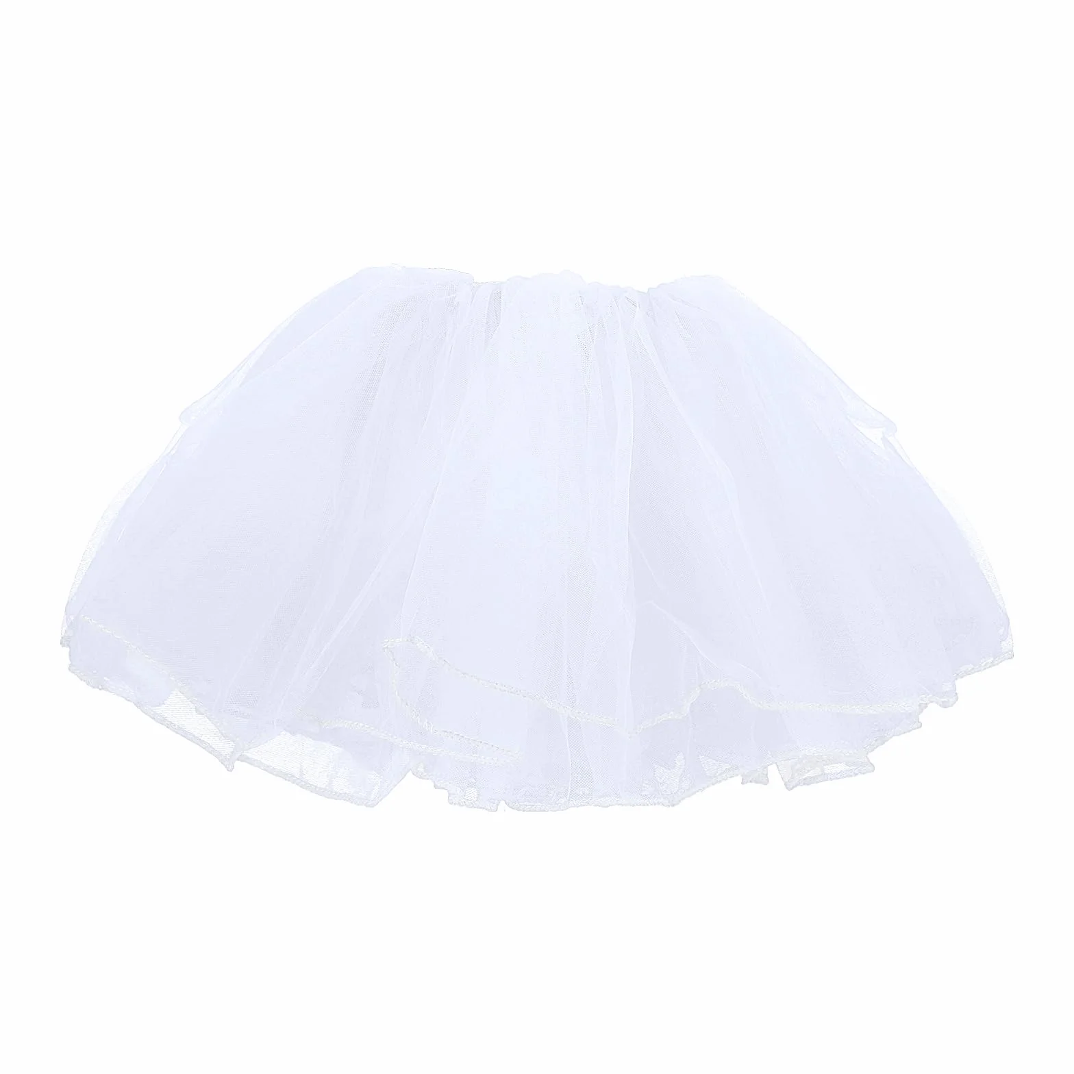 WLLHYF Dziewczęca spódnica tutu, 4 warstwy, tiulowa, tutu, elastyczna, puszysta, do tańca baletowego, dla małych dzieci, dzieci, na imprezę bożonarodzeniową (biała), biały, Einheitsgröße