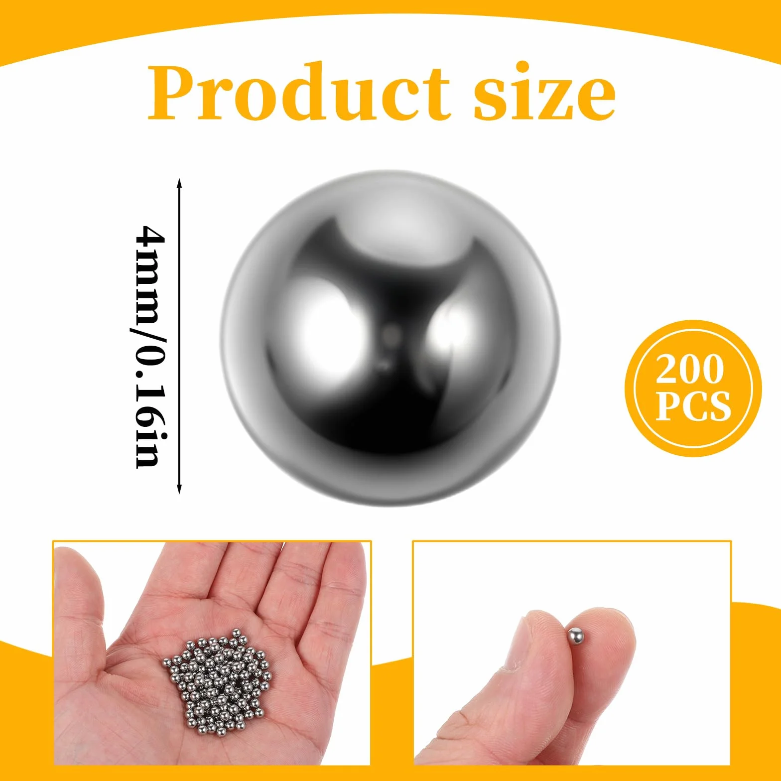 200 sztuk stalowych kulek metalowych, 4 mm / 0,16 cala stalowe kulki mieszane, 304 kulki ze stali nierdzewnej do mieszania lakierów do paznokci, kolory modelu