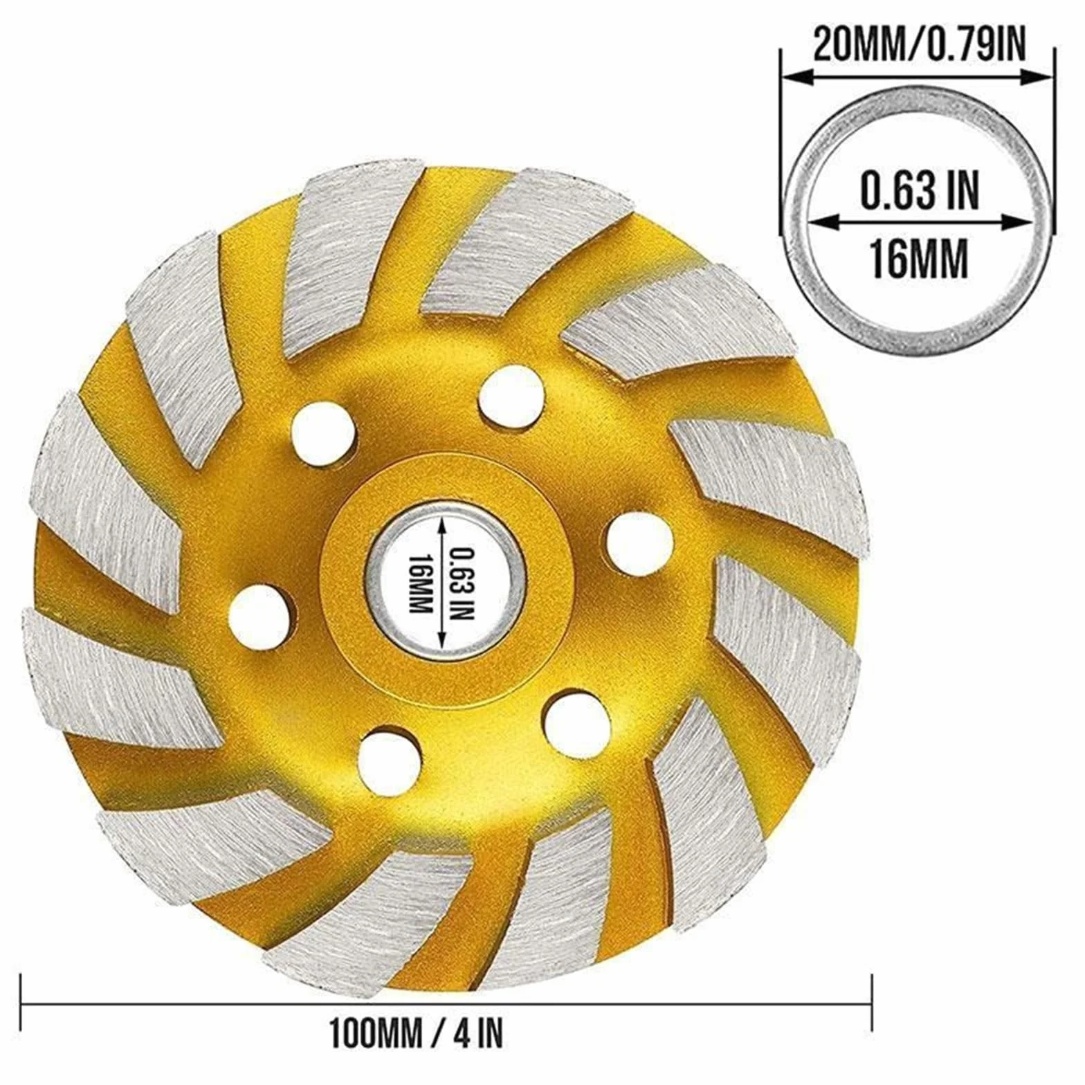 Szlifowanie Turbo szlifowanie diamentowe koło garnkowe tarcza do rzeźbienia w drewnie kształt miski szlifierka do kubków beton granitowy kamień Cut Drop Shipping koło