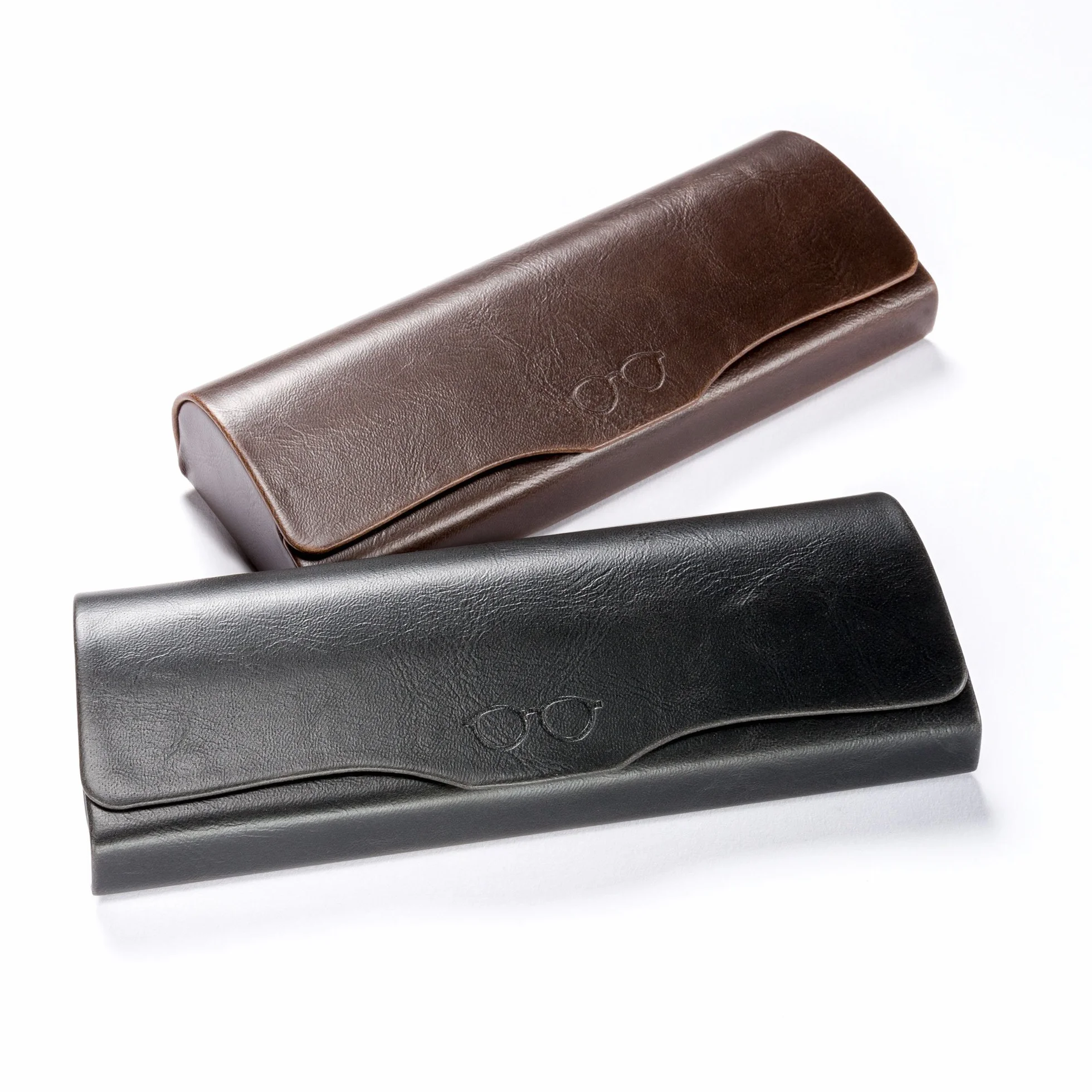FEFI Klasyczne etui na okulary w stylu vintage ze skóry - Hardcase - w tym wysokiej jakości ściereczka do czyszczenia okularów