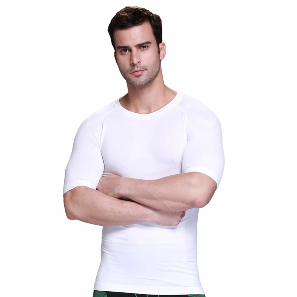 BaronHong Kompresja Body Shaper Mens Outdoor Gym Trainning szybkoschnąca koszulka z krótkim rękawem podróżowanie ochrona przed słońcem Fitness Running odzież