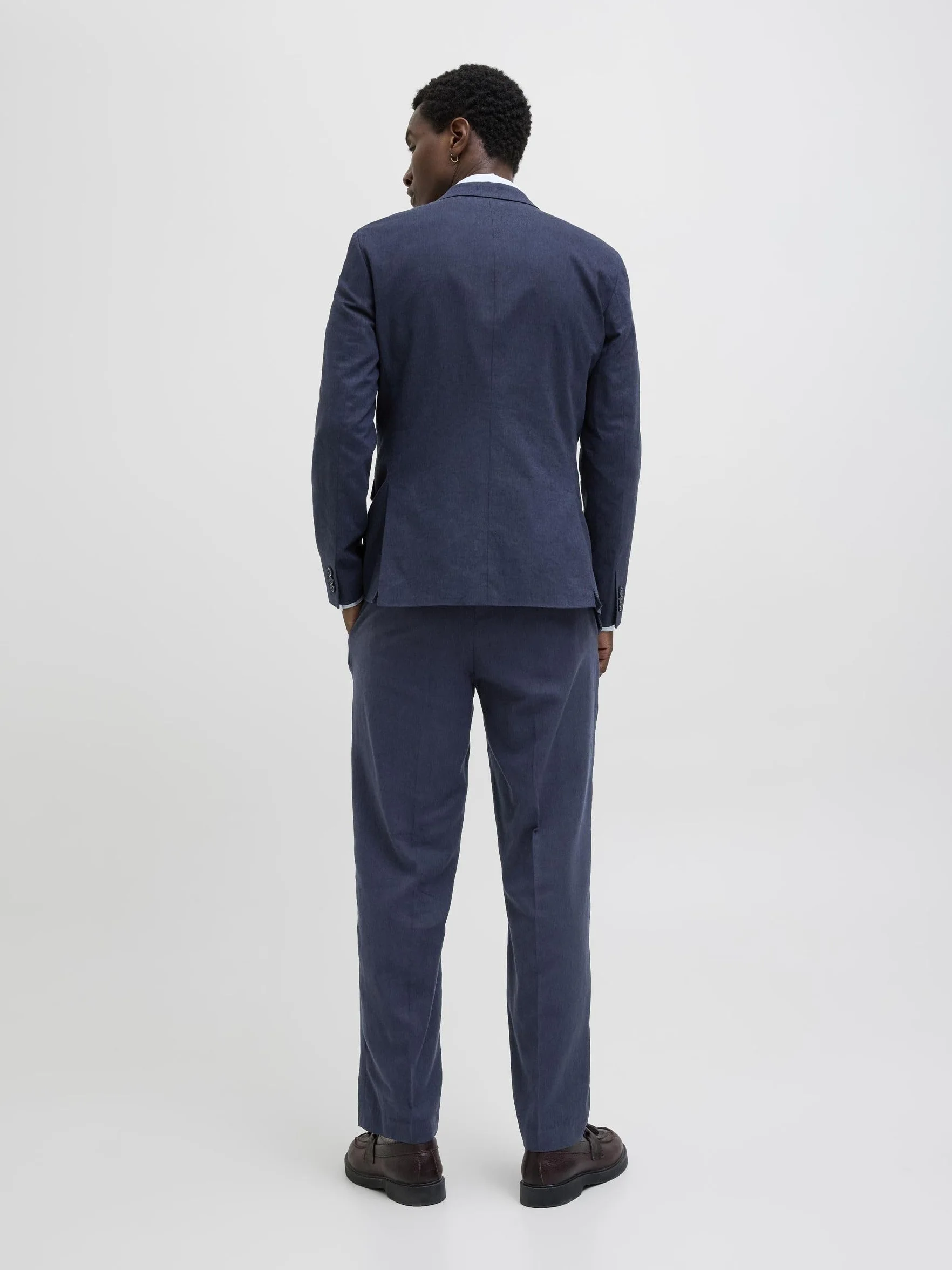 JACK & JONES Męska lniana marynarka Jprriviera Slim Fit Sn, Ciemny granatowy/Krój: Slim Fit, 54