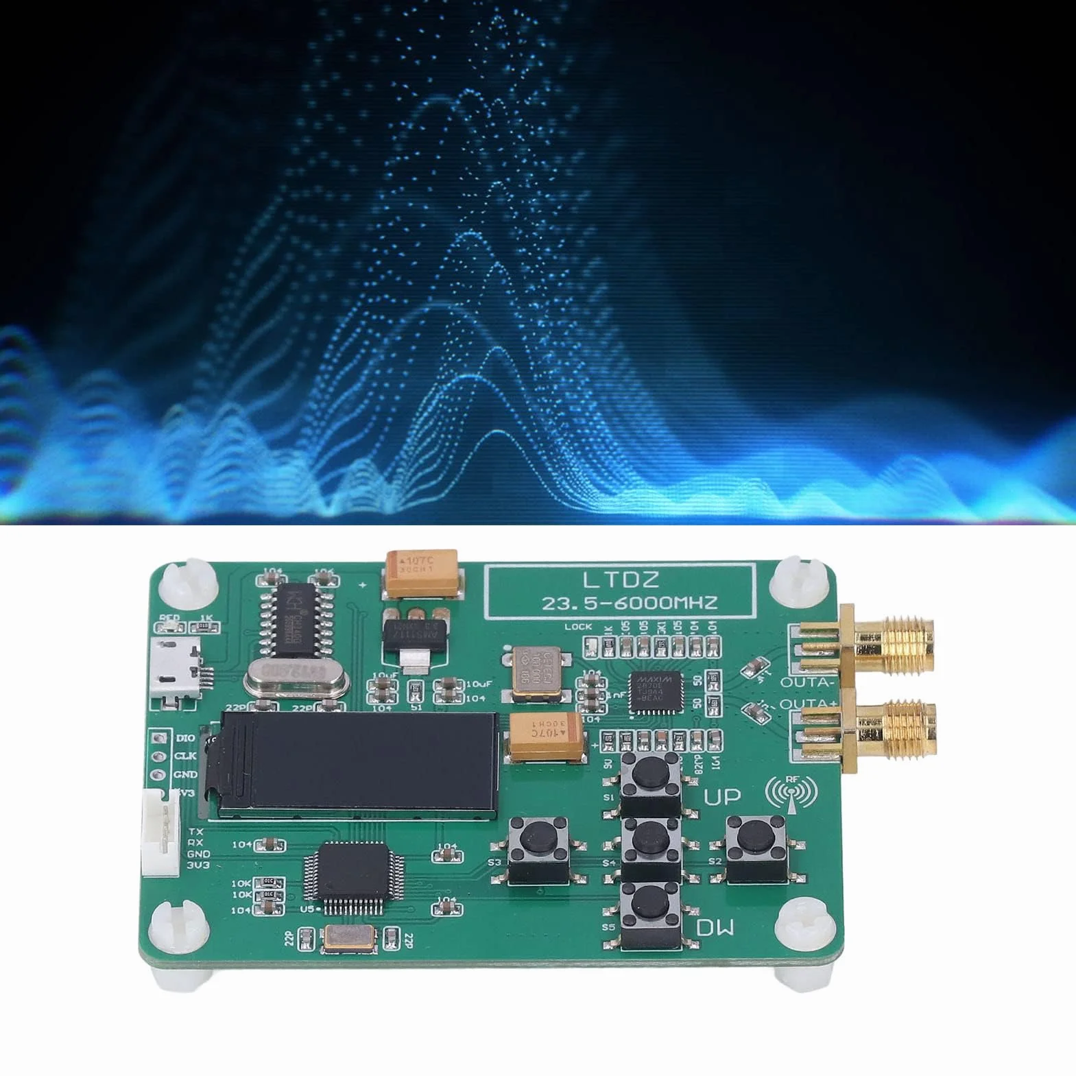 Moduł źródła Sygnału USB moduł Generatora Sygnału 5V Zasilany Sygnałem RF Płyta Generatora 23.5 do 6000MHz