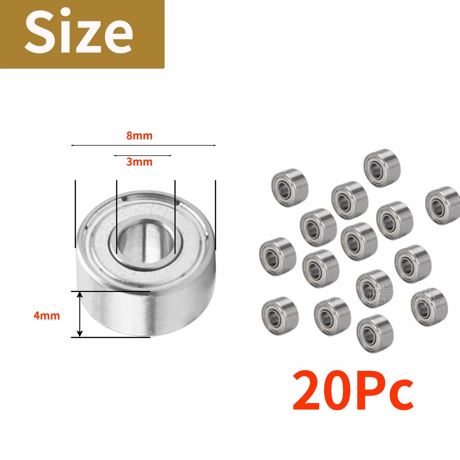 20 x 693ZZ miniaturowe łożysko kulkowe 3 x 8 x 4 mm – precyzyjne łożysko ze stali, podwójnie uszczelnione, do modelarstwa, drukarek 3D, silników elektrycznych, dronów i projektów hobbystycznych