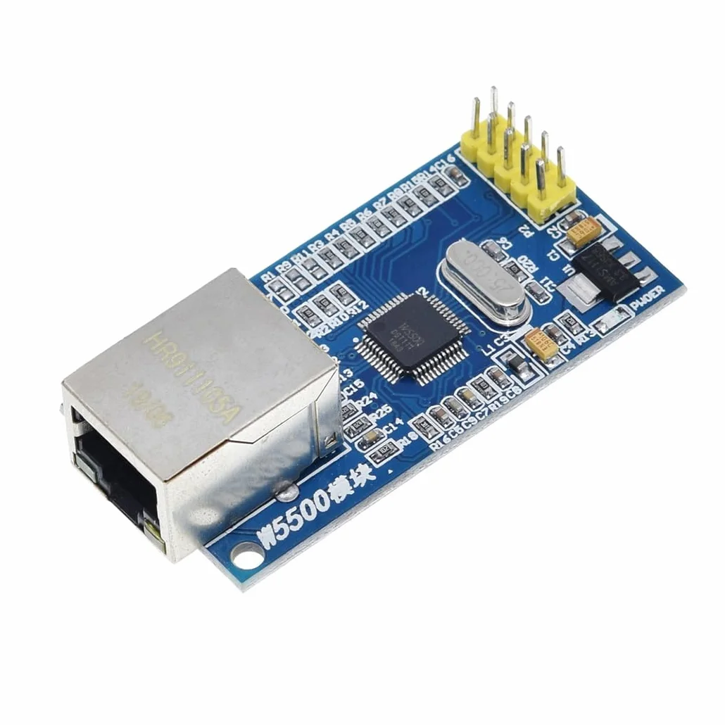 Hailege 2 sztuki W5500 LAN Ethernet Module 3.3V/5V Support TCP/IP51/STM32 Program mikrokontrolera z 32-karatowymi bitami SPI Over W5100