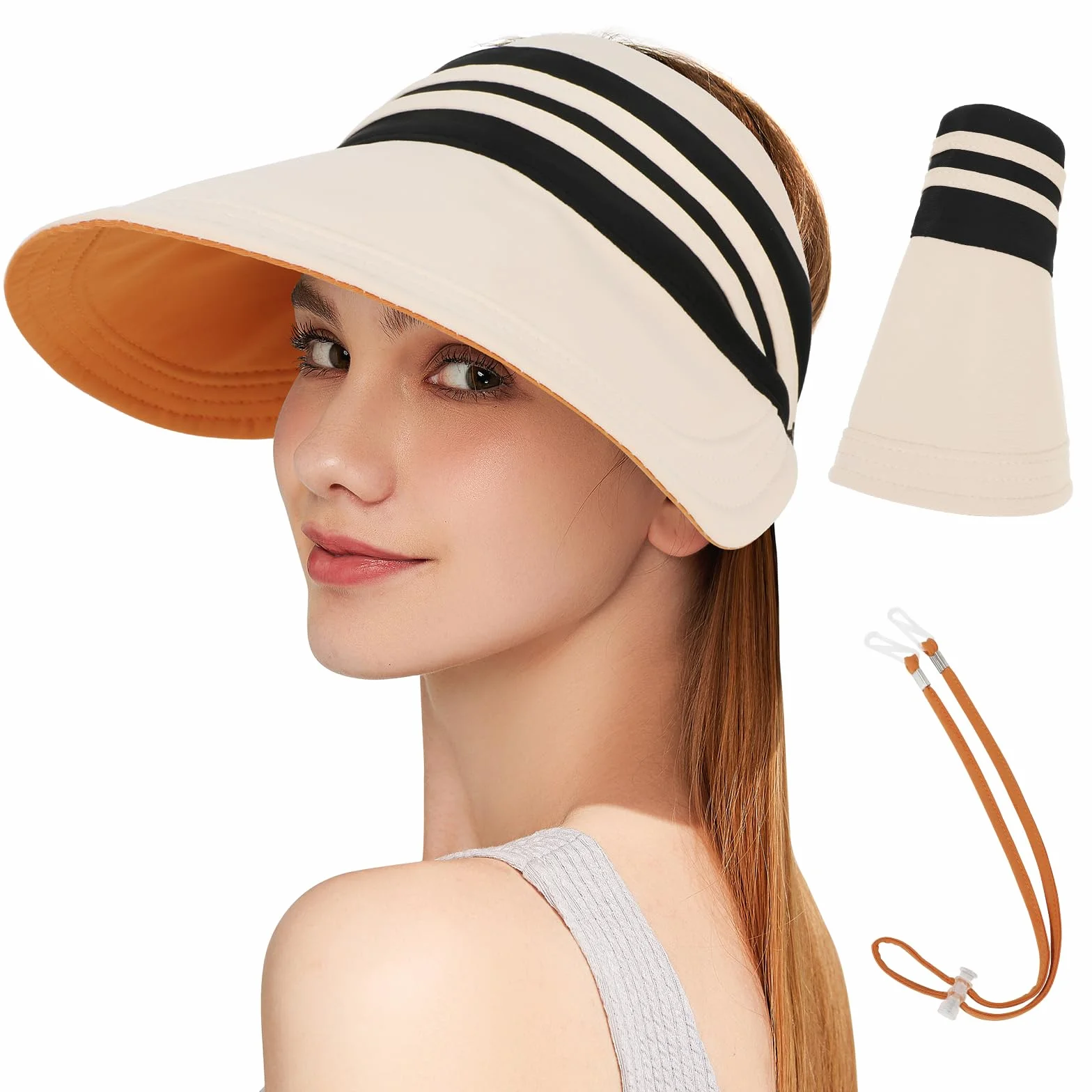 TAGVO Sun Visor kapelusz przeciwsłoneczny UV szybkoschnący oddychający dwustronny