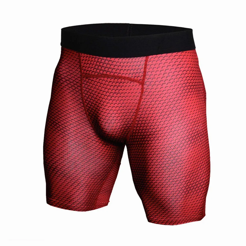 BaronHong 3D Snake Skin męskie spodenki kompresyjne Quick Dry Enge do biegania, treningu, studia fitness (czerwone, S)