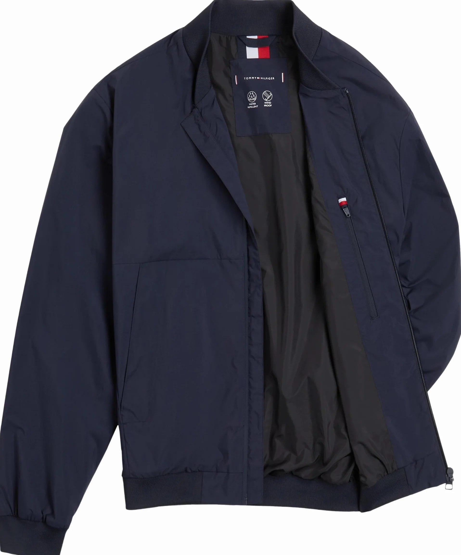 Tommy Hilfiger Męska kurtka bomberka marki BOMBER MW0MW39199, niebieska, L, Niebieski (pustynne niebo), L