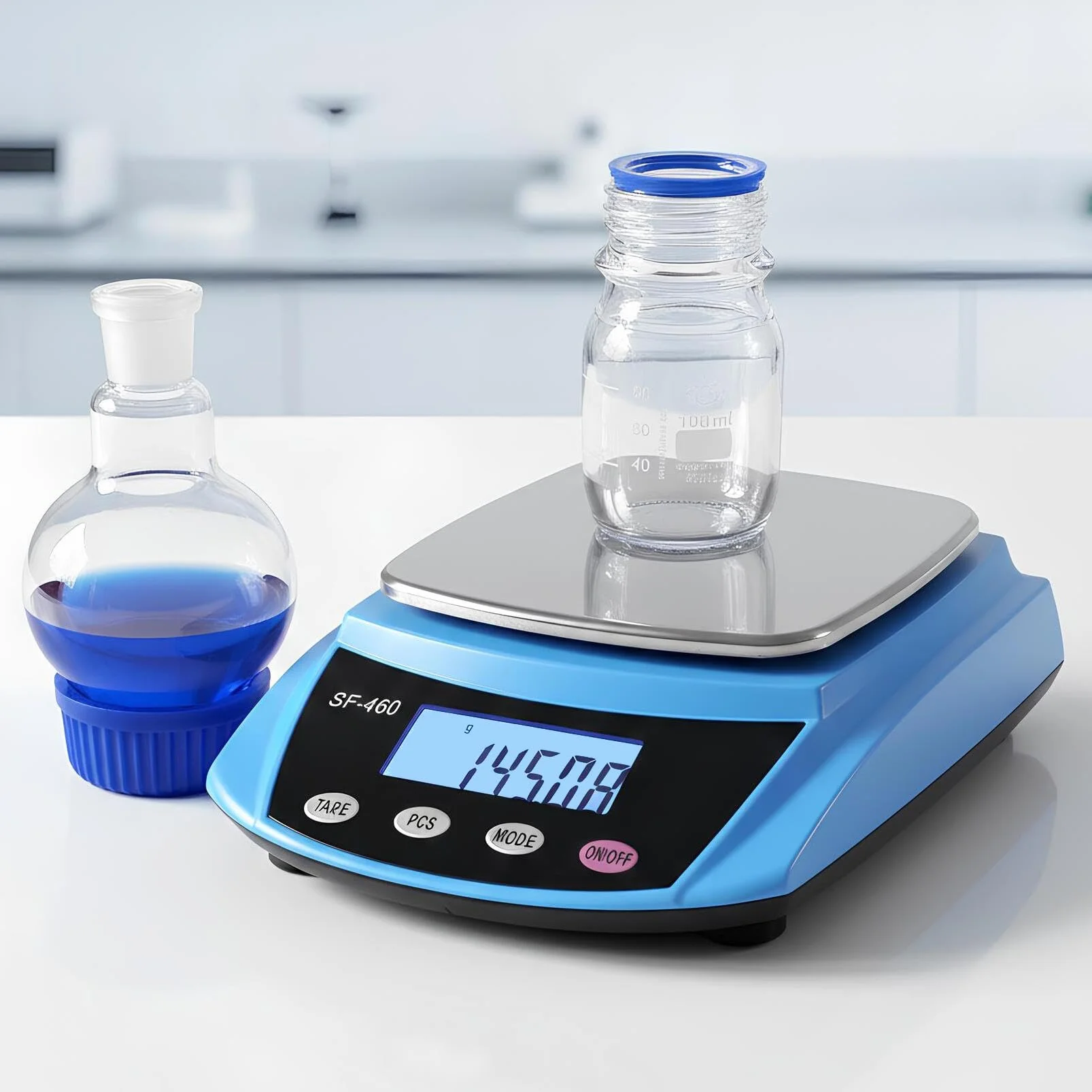 Eosphorus Cyfrowa Analityczna Waga LCD 600g x 0,01g do Laboratoriów Naukowych i Szkół - Waga Kuchenna, Dokładna Waga: Uncje, Gramy i Karaty - W Zestawie Ładowarka USB i Zasilacz Sieciowy