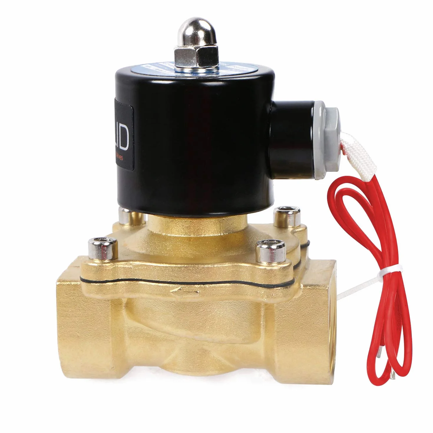 U.S. Solid Zawór elektromagnetyczny z mosiądzu 1" G – 220 V AC, normalnie zamknięty, napędzany bezpośrednio, woda, powietrze, olej