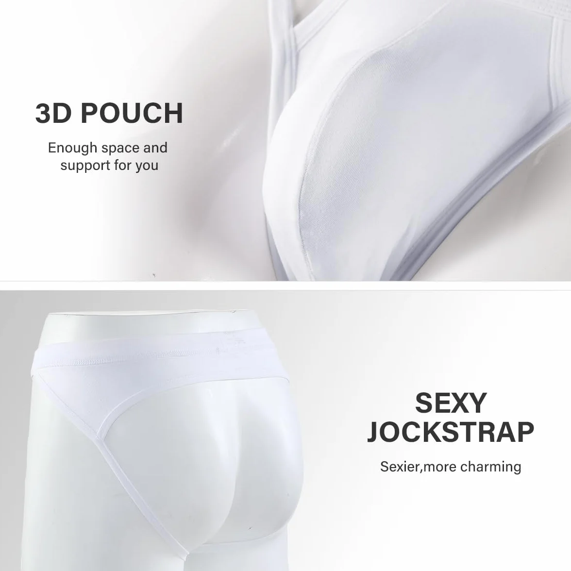 Casey Kevin Jockstrap męskie stringi bielizna sportowa majtki z szelkami męskie Jock Strap, A2 - biały, M
