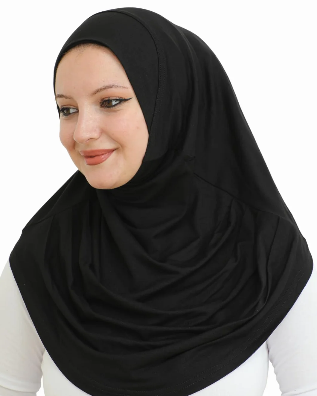Muzułmański hidżab turban miękki szalik dżersej długi hidżab Abaya Czarny