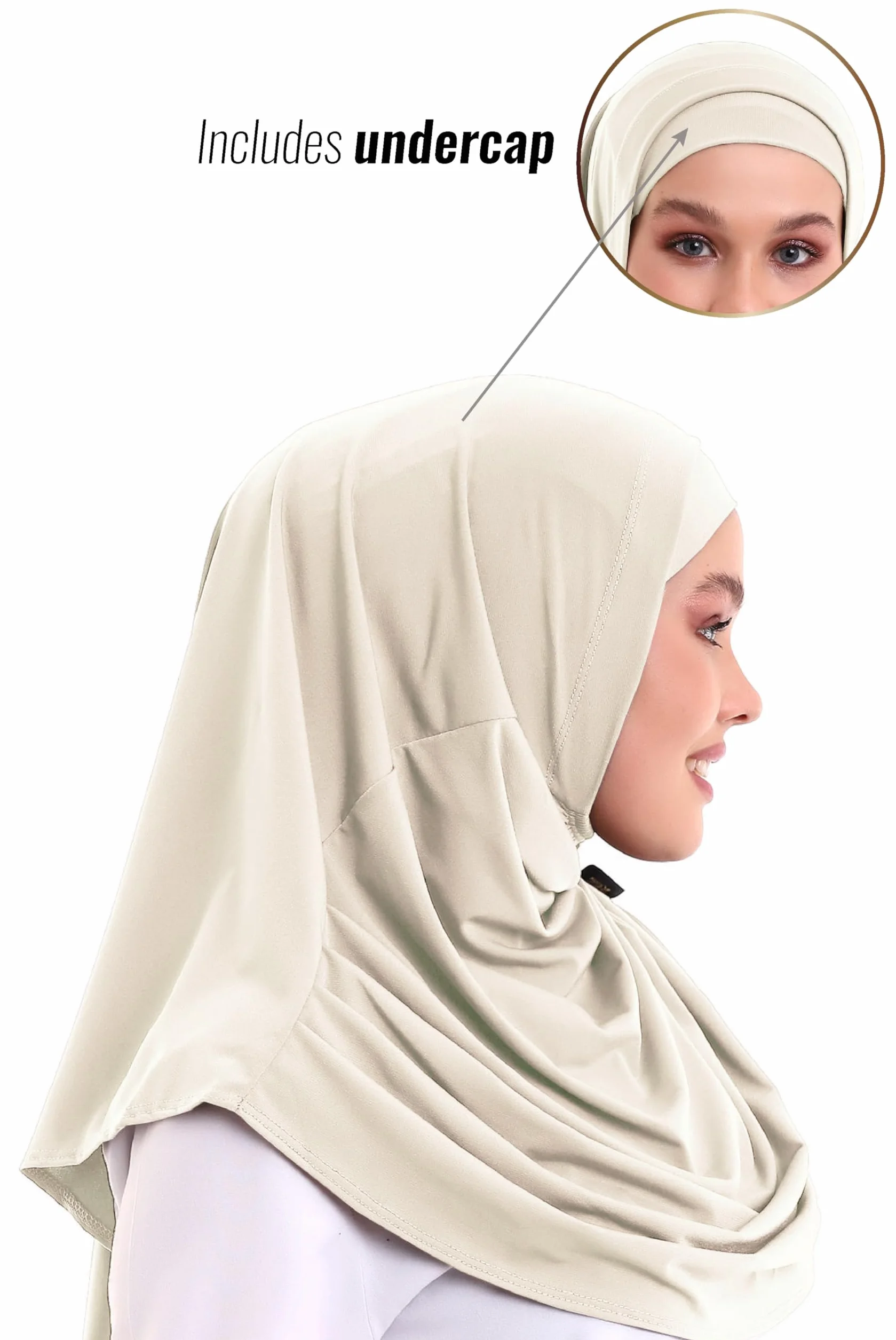 ihvan online, Hidżab szaliki dla kobiet, gotowe do noszenia, lekka i wygodna chusta na głowę, Instant Turban, Jersey, wstępnie szyte